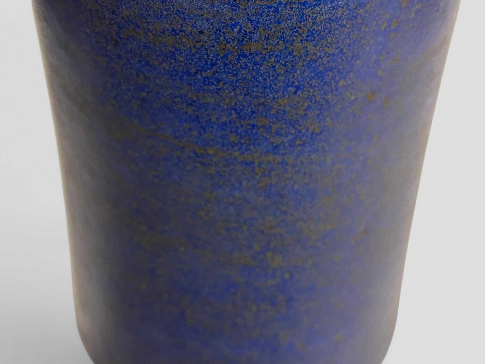 Large Mid Century Bay Keramik Blue & Mustard Glazed Ceramic Fat Lava West German Pottery Vase photo vinterior