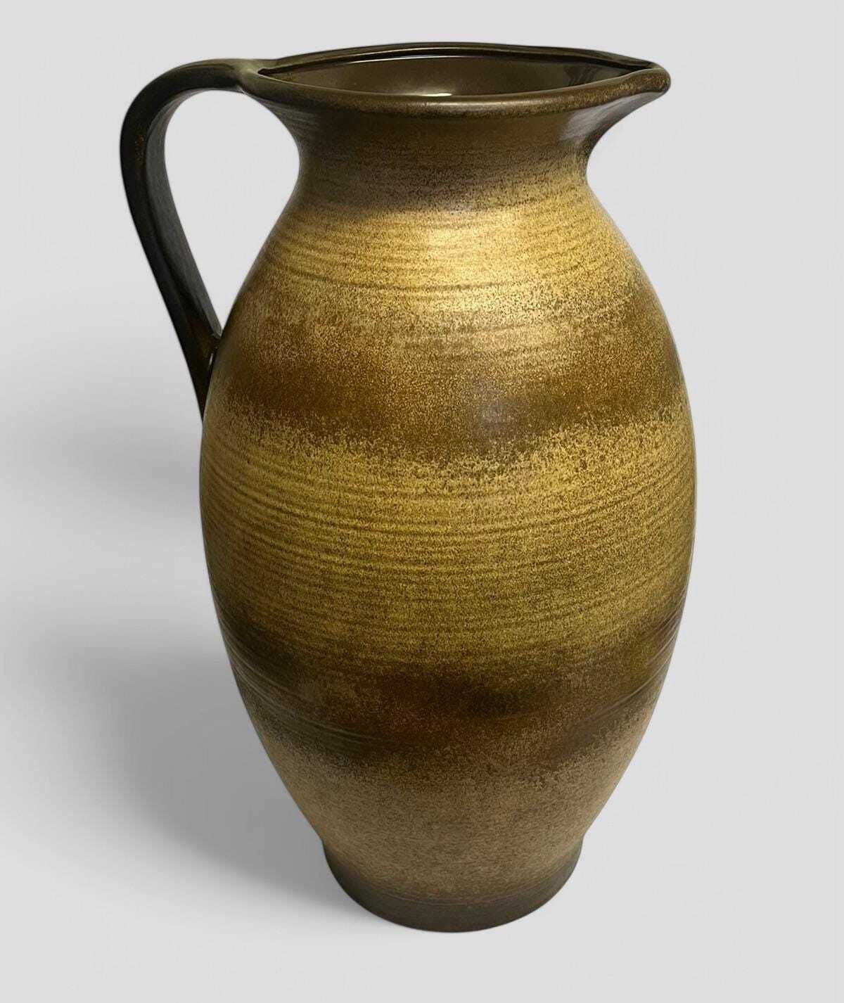 Large Mid Century Scheurich Brown Glazed Ceramic Fat Lava West Germany Pottery Vase / Jug 603 42 photo for sale