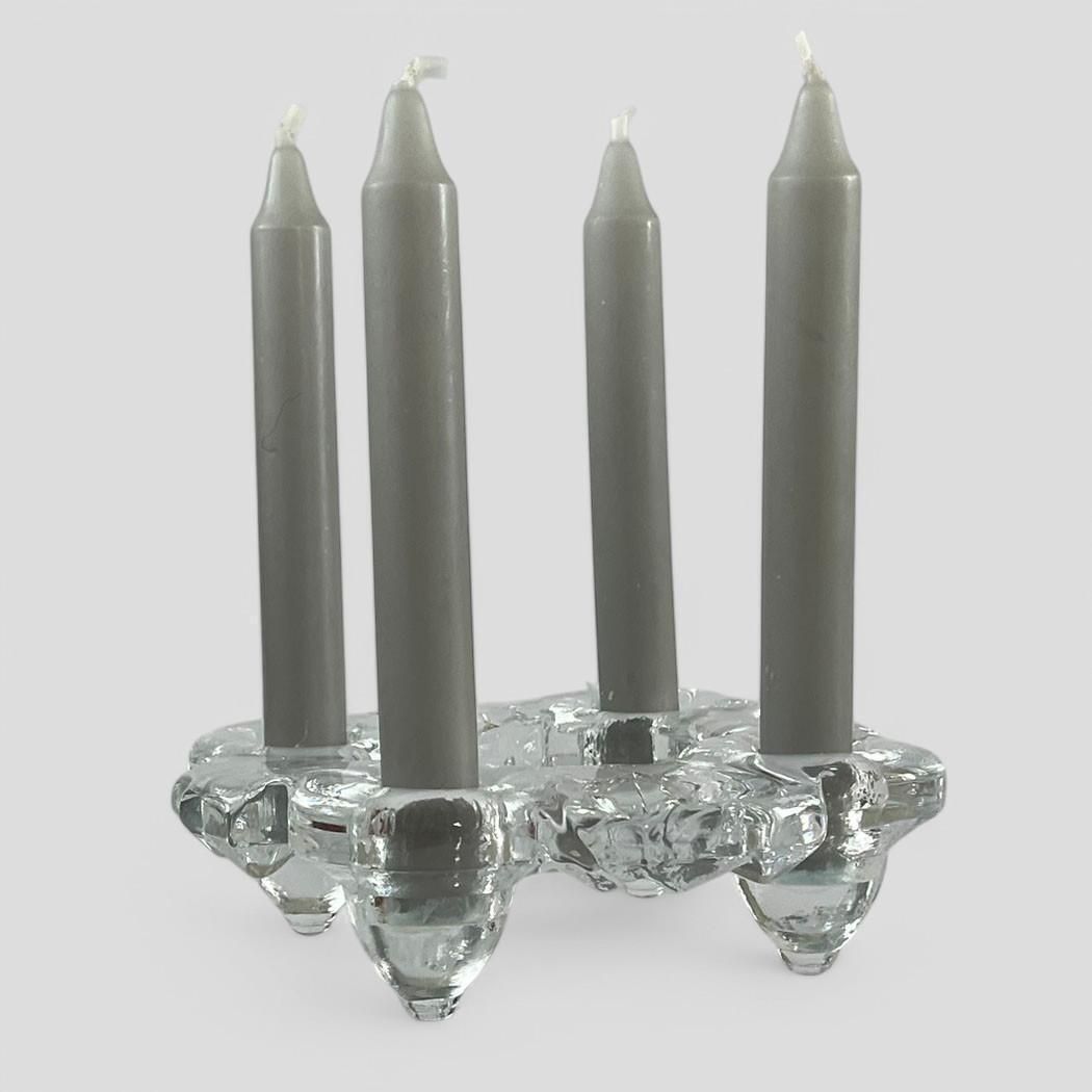 Mid Century Crystal Glass Candle Holder By Pukeberg Sweden photo furniture