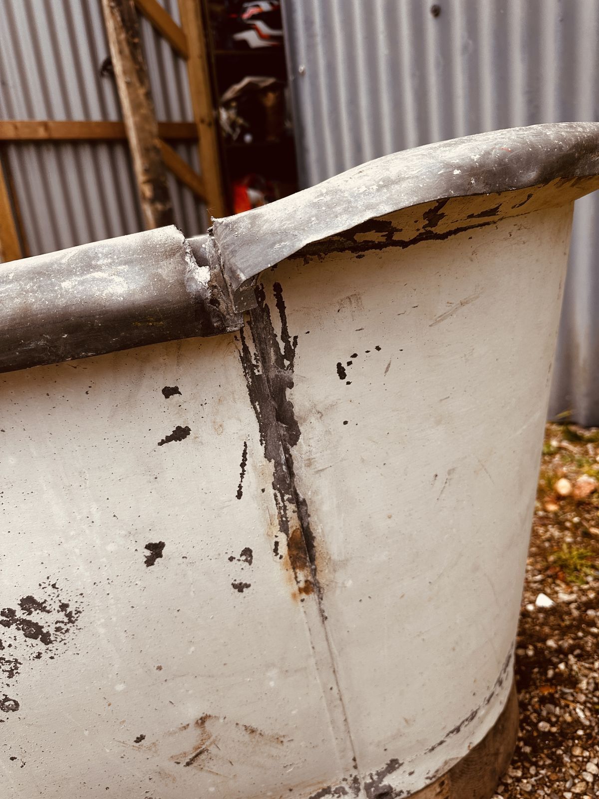 19th Century French Zinc Bath Tub photo Garden Decor