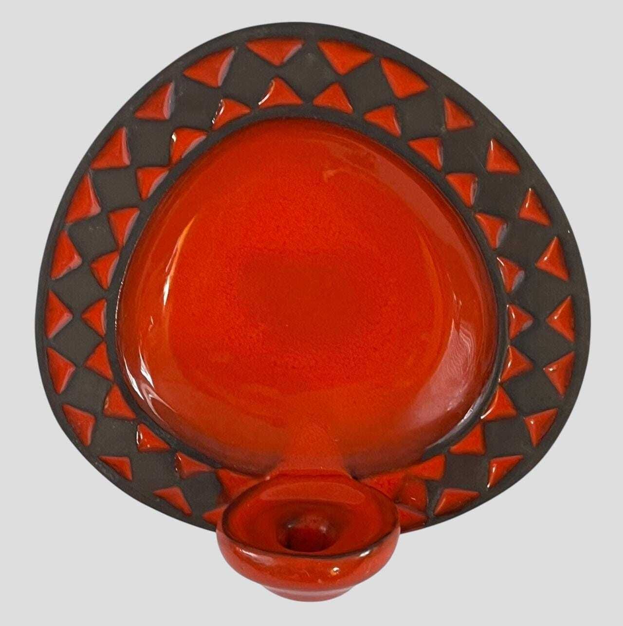 Mid Century Danish Glazed Red Ceramic Wall Sconce / Candle Holder By Frank Rasmussen For Frank Keramik Denmark photo Home Decor