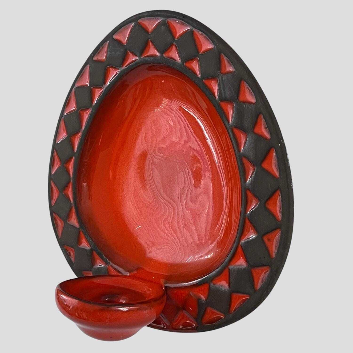 Mid Century Danish Glazed Red Ceramic Wall Sconce / Candle Holder By Frank Rasmussen For Frank Keramik Denmark photo buy