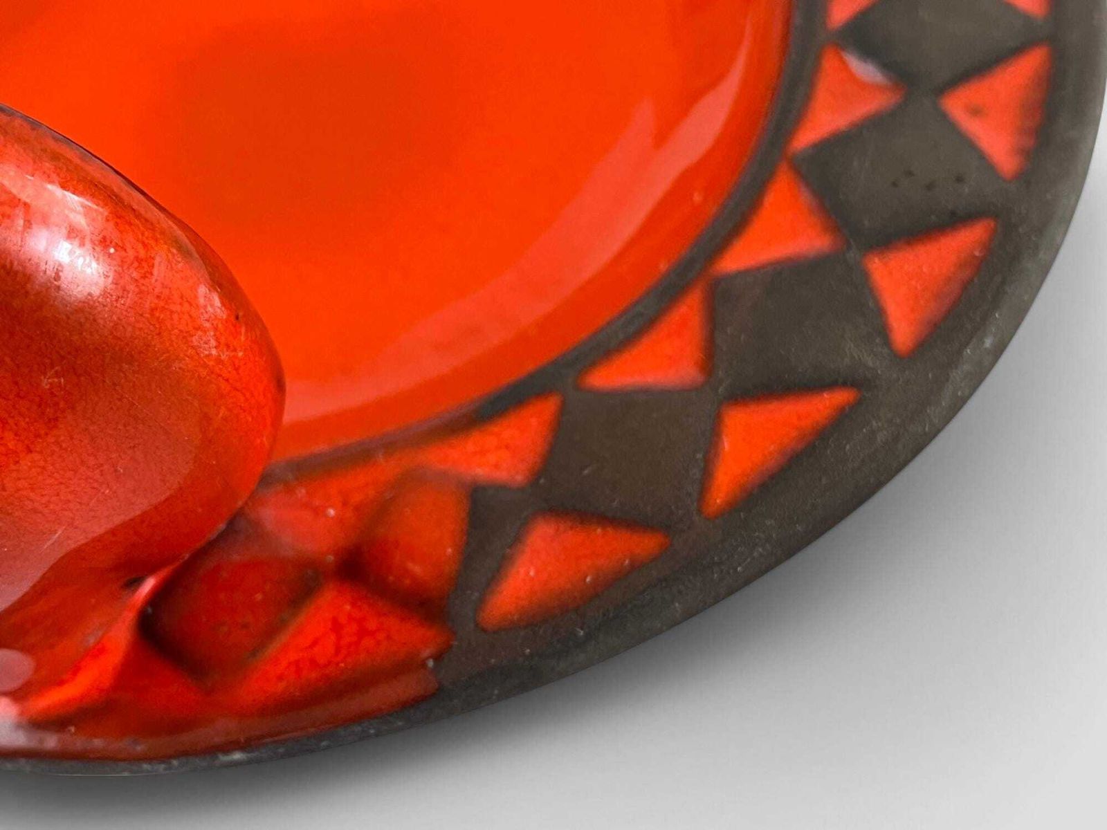 photo for sale Mid Century Danish Glazed Red Ceramic Wall Sconce / Candle Holder By Frank Rasmussen For Frank Keramik Denmark
