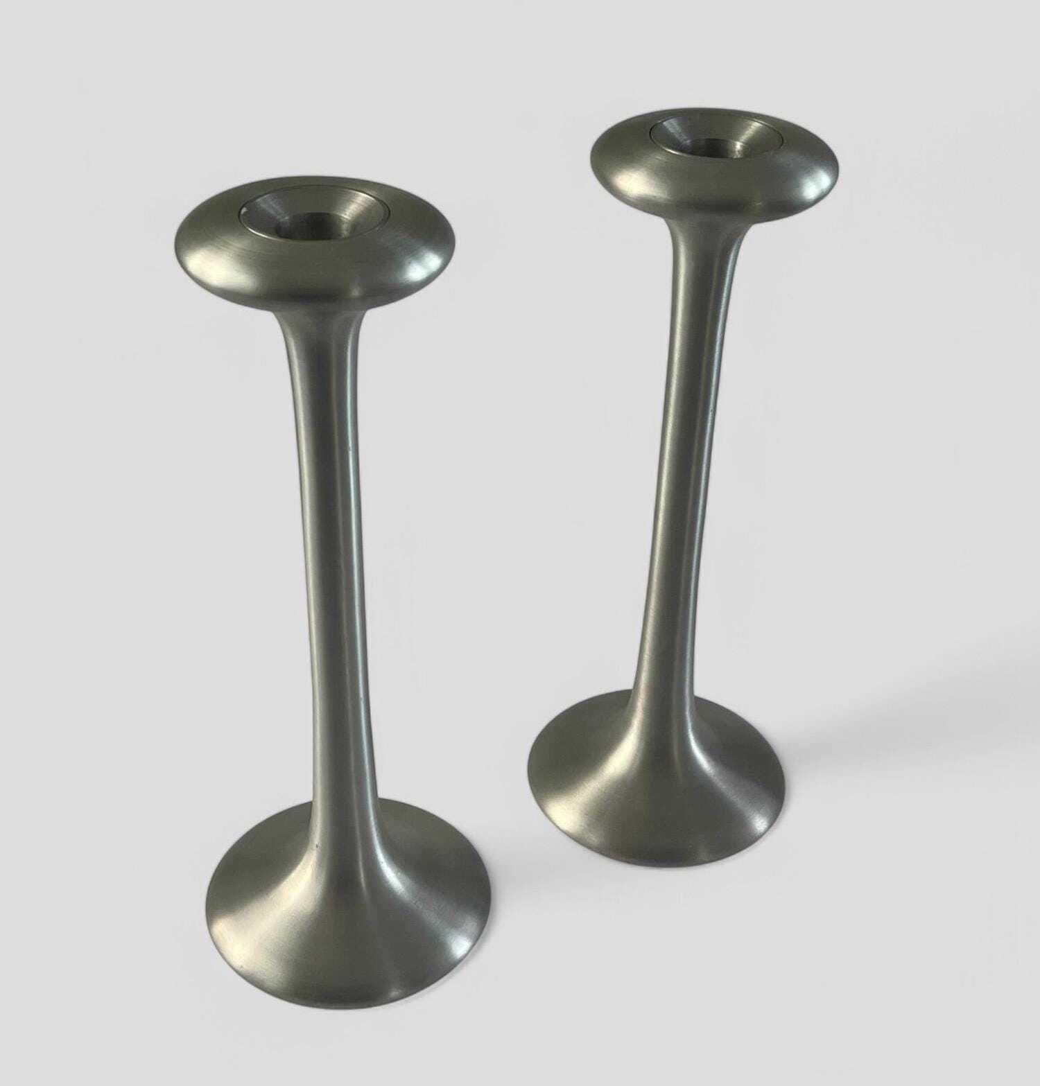 Pair Of Vintage 1990's Ikea Kagla Metal Candlesticks By Carl Ojerstam photo furniture