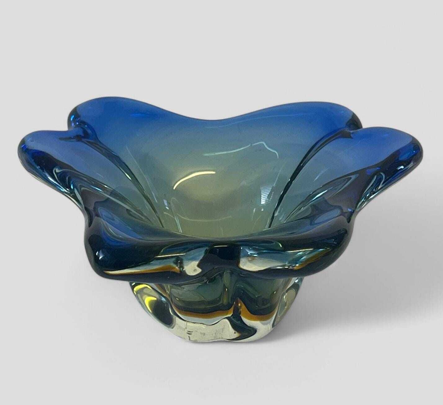 Mid Century Glass Bowl / Ashtray By Hana Machovska For Mstisov Czech Glass photo Home Decor