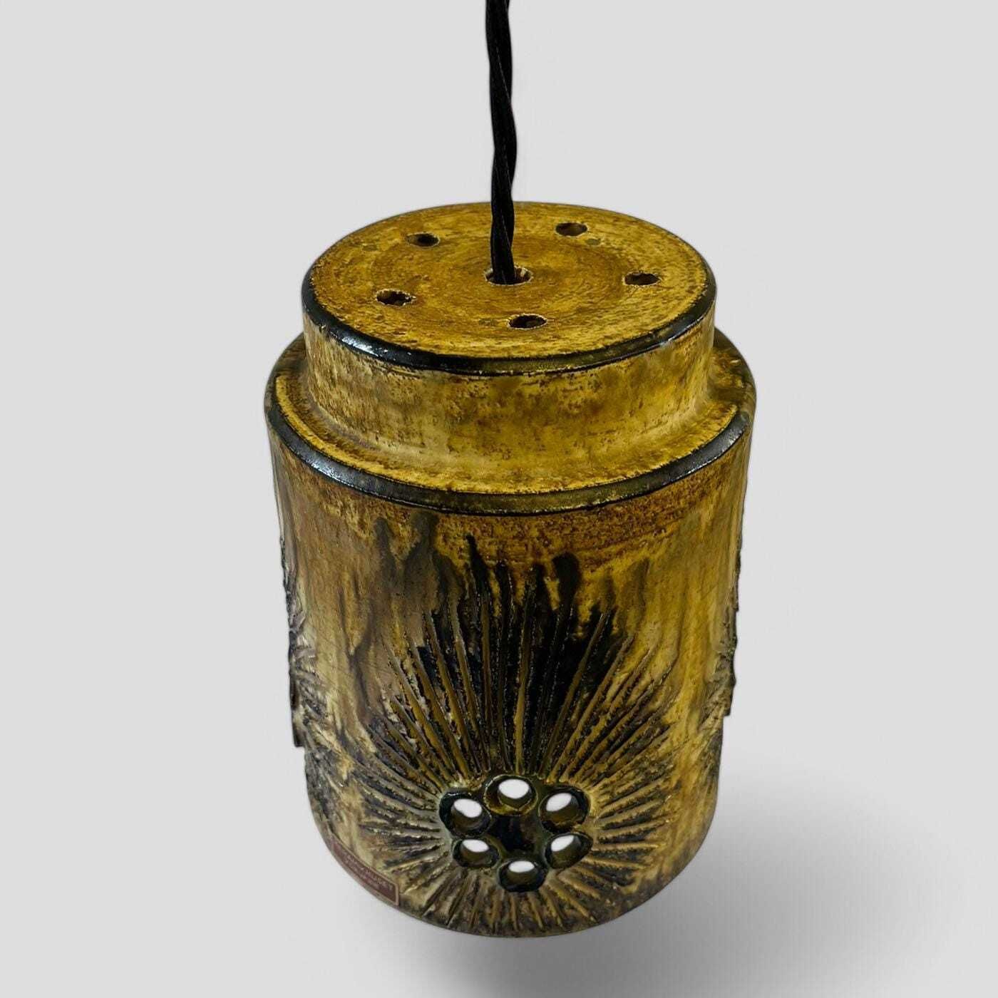 Original Mid Century Studio Ceramic Hanging Pendant Ceiling Light Shade By Jette Helleroe For Keramikhuset Vorupor Denmark photo furniture