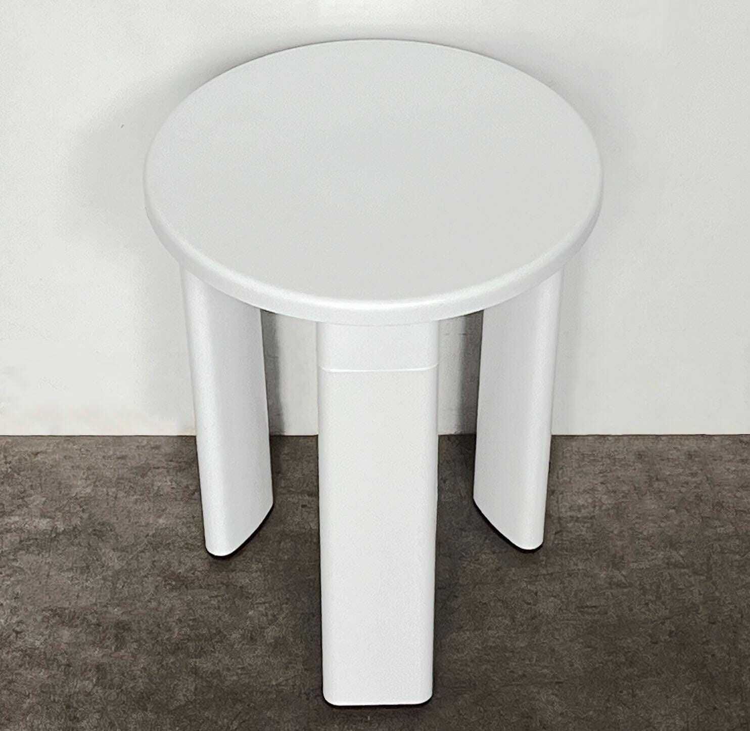 Original Vintage Retro Mid Century White Plastic Stool By Olaf Von Bohr For Tatay photo for sale