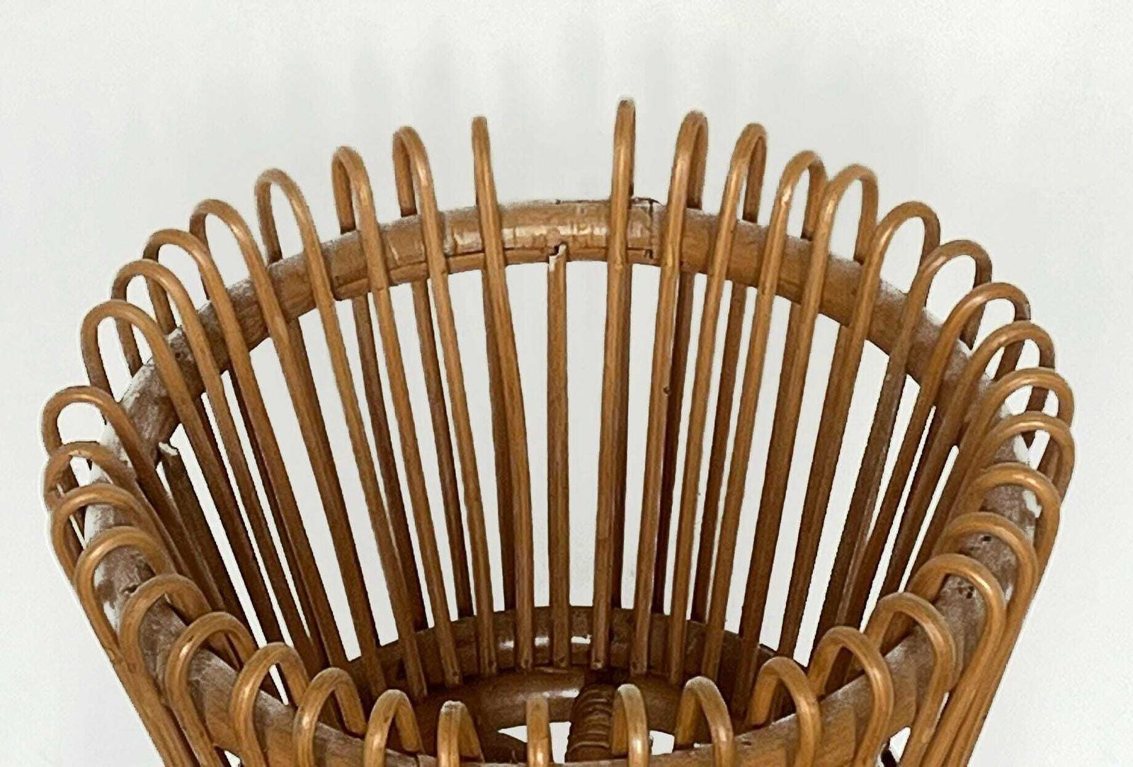 Rare Italian Franco Albini Style Mid Century Bamboo Plant Holder photo 114.0