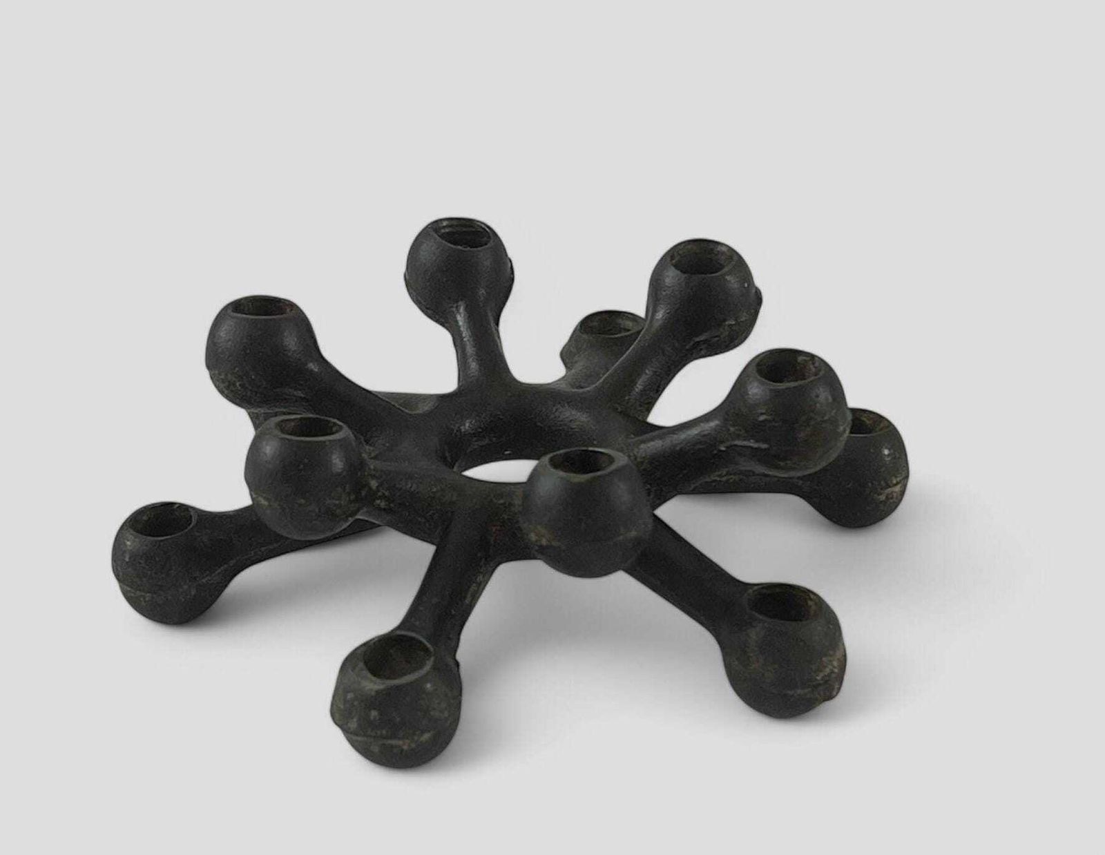 Mid Century Danish Black Cast Iron 'Spider' Candleholder By Jens Quistgaard For Dansk Design photo 114.0