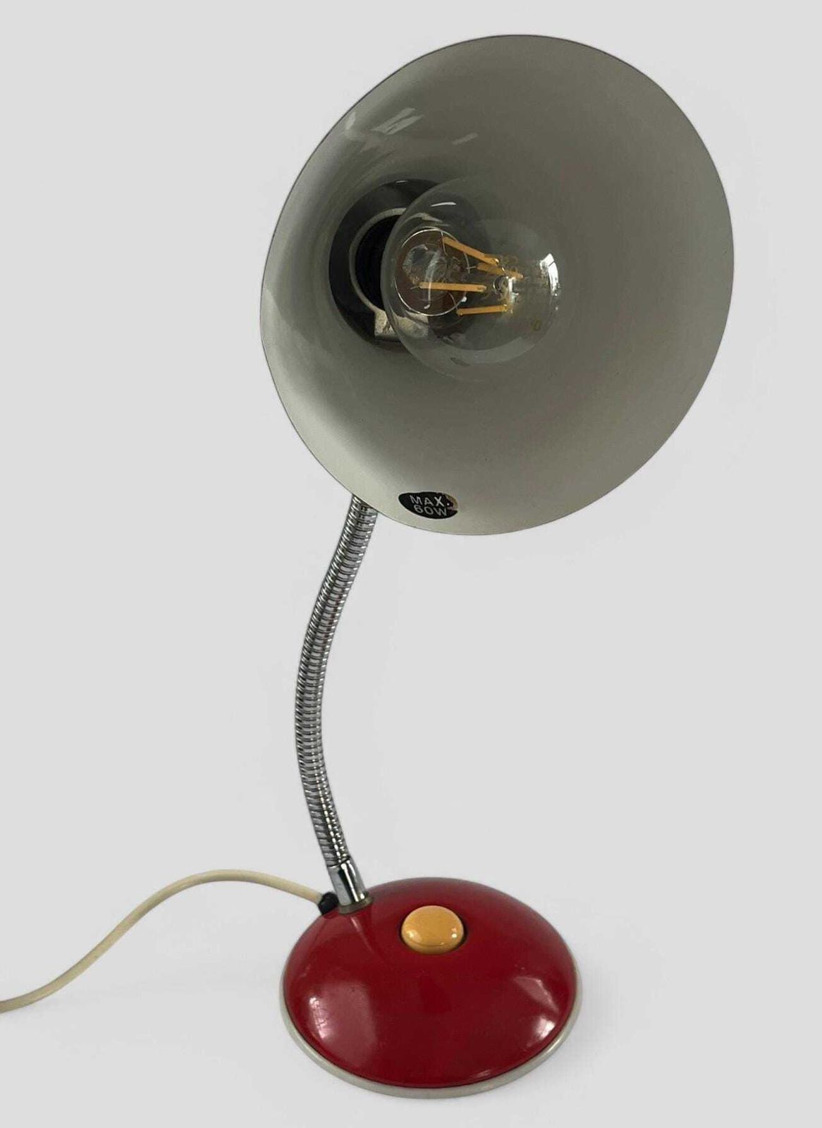 photo furniture Vintage Mid Century Atomic Style Red Metal Gooseneck Desk Lamp