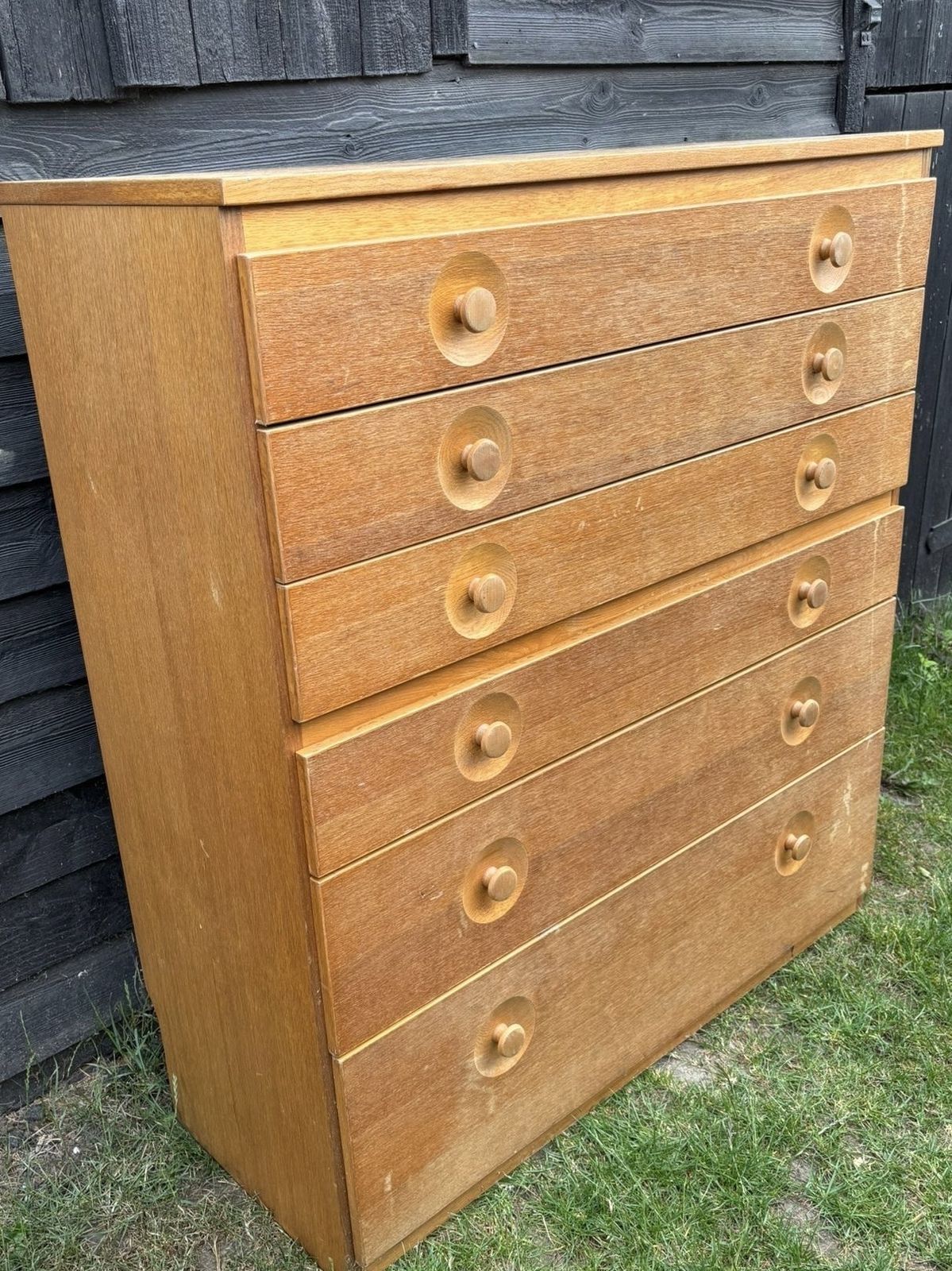 Meredew Mid Century Blond Oak Large Chest Of Drawers photo buy