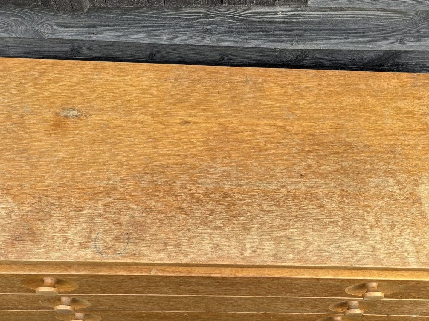 photo for sale Meredew Mid Century Blond Oak Large Chest Of Drawers