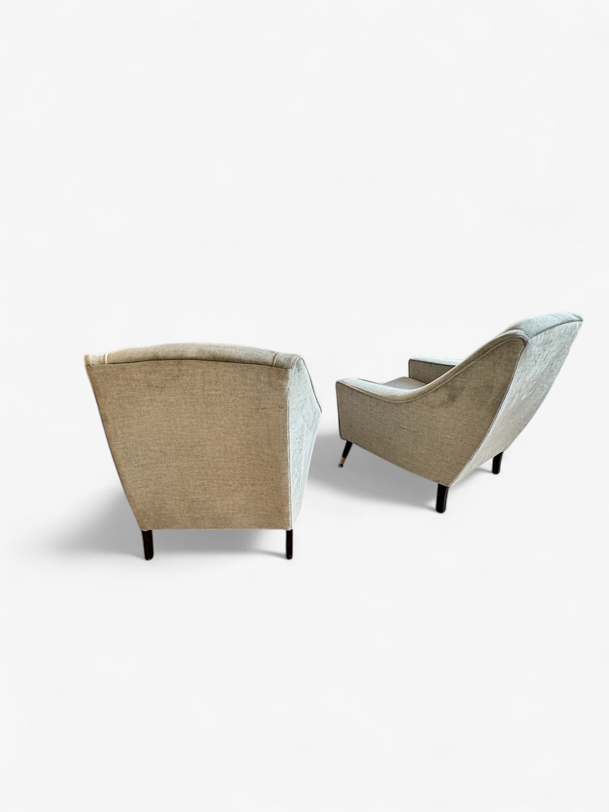A Set Of Two Danish Armchairs Re Upholstered In A Powder Blue Wool Cover, Denmark 1960's photo 2000.0