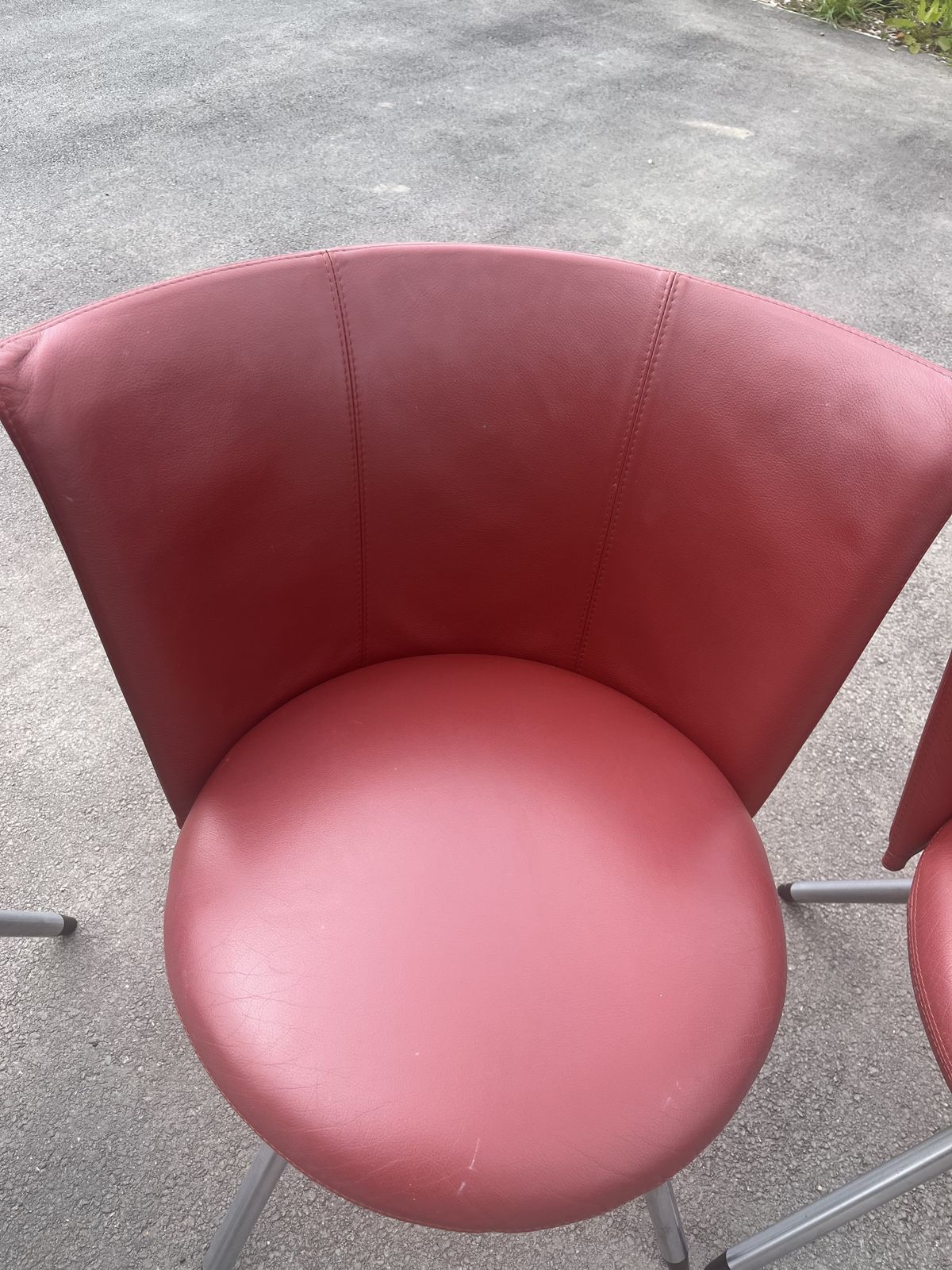 Set Of 4 Erik Jorgensen Danish Red Leather Chairs photo for sale
