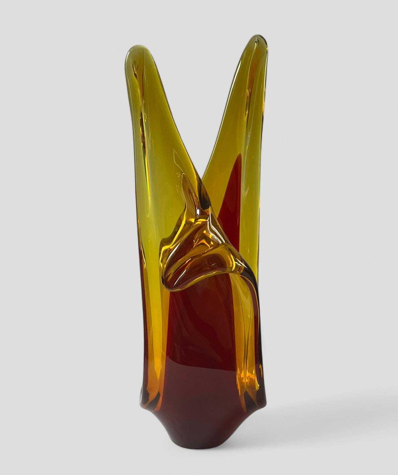 Mid Century Spanish Viartec Murano Style Selenium Art Glass Sculpture Ornament photo Art