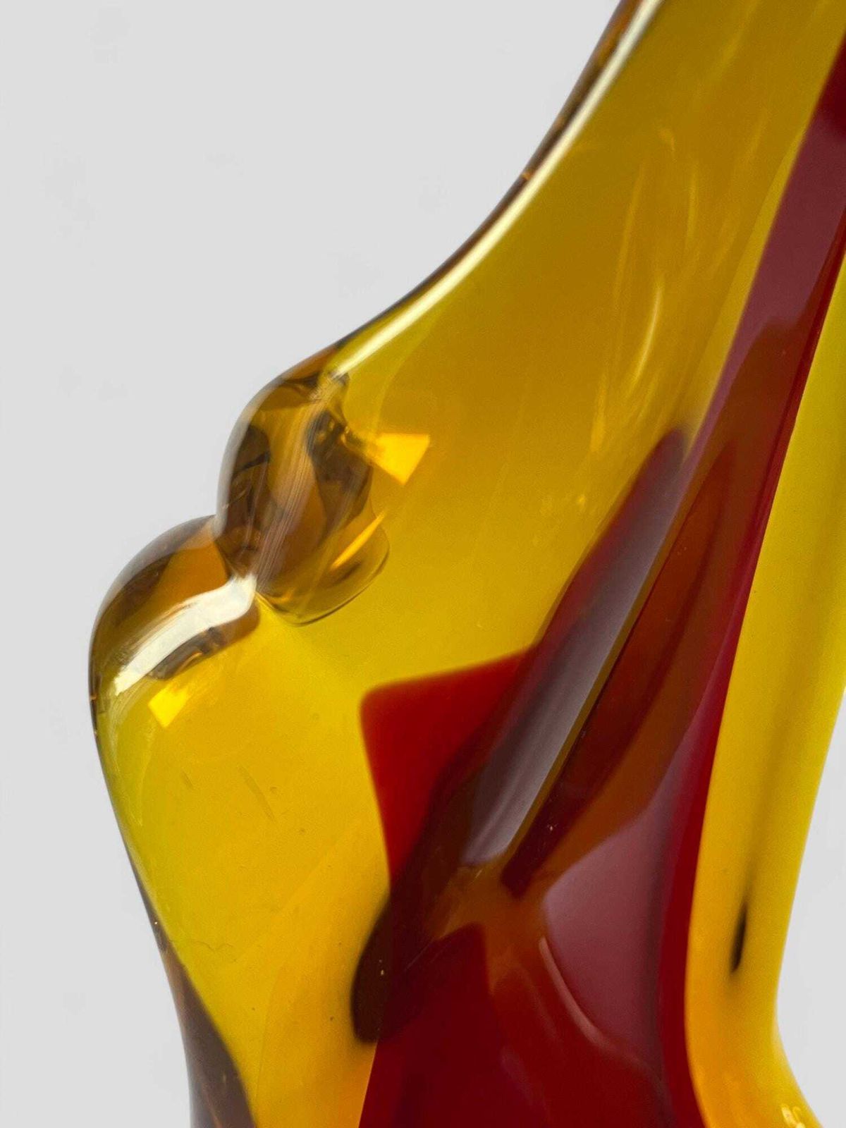 Mid Century Spanish Viartec Murano Style Selenium Art Glass Sculpture Ornament photo vintage