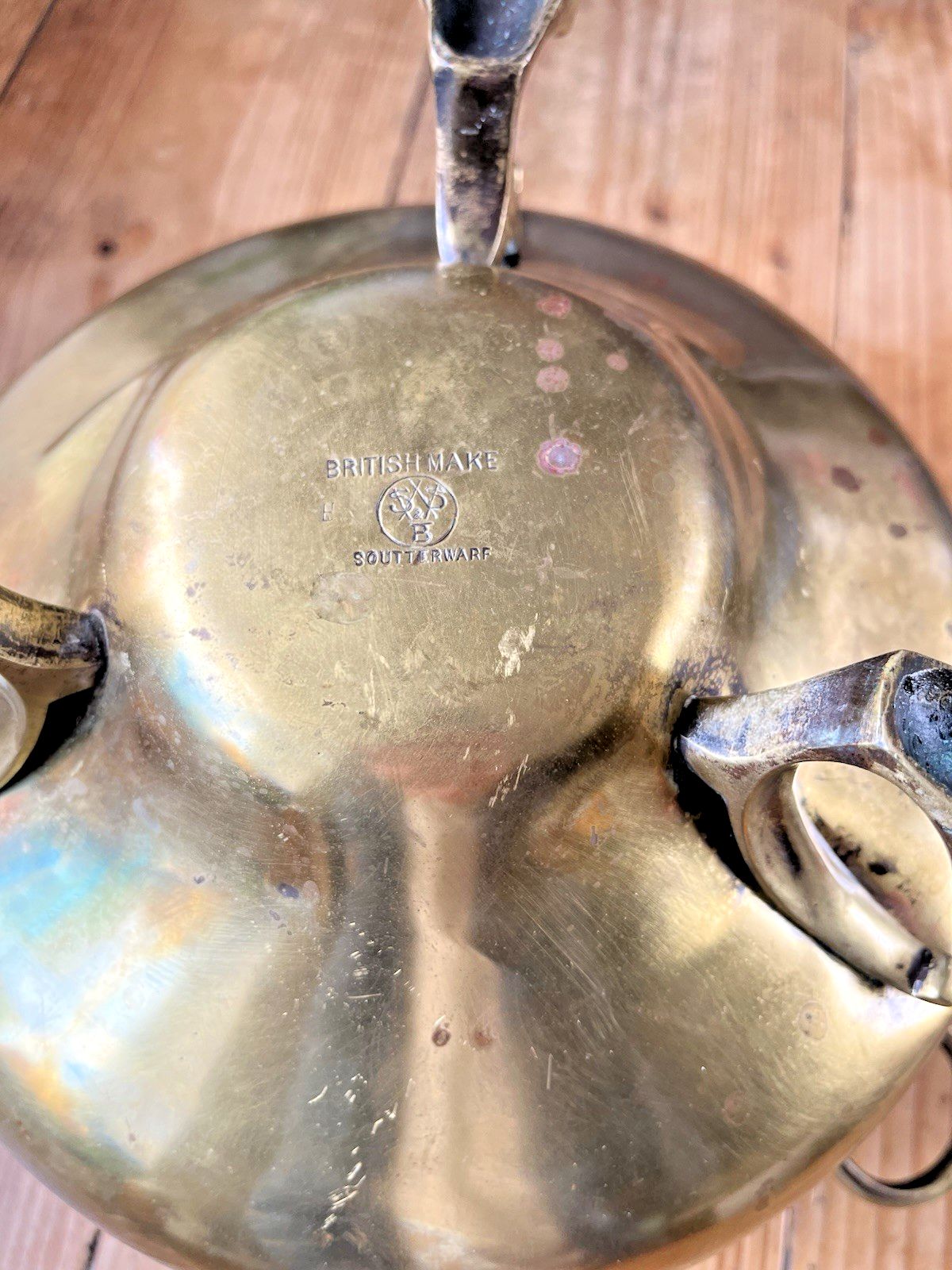 photo for sale Antique Art Nouveau Brass William Soutter & Sons Plant Pot Lion Handles & Feet