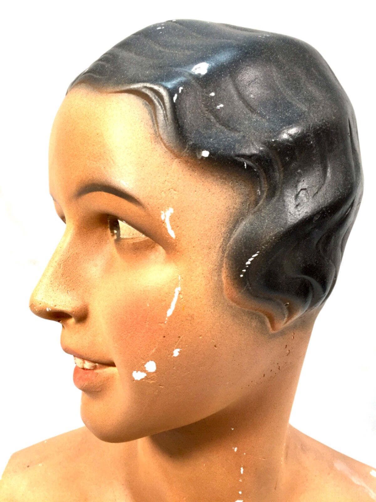 Antique Advertising Art Deco French Shop Display Female Mannequin Bust By Lubé photo 395.0