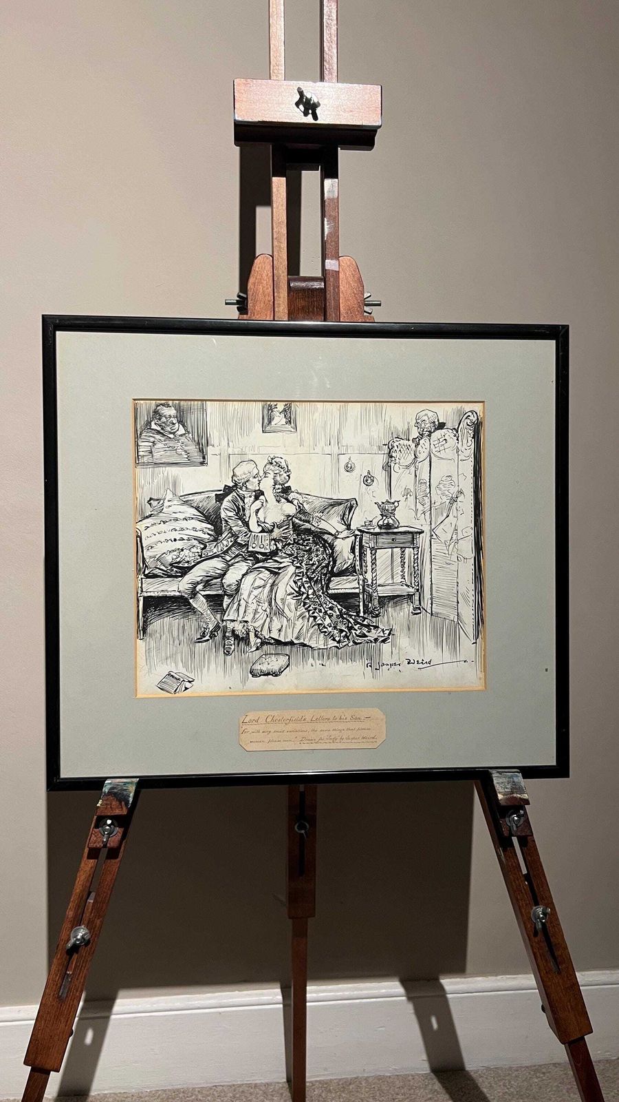 Early 1900s Ink Drawing By Jasper Weird – Satirical Period Scene For Judy Magazine