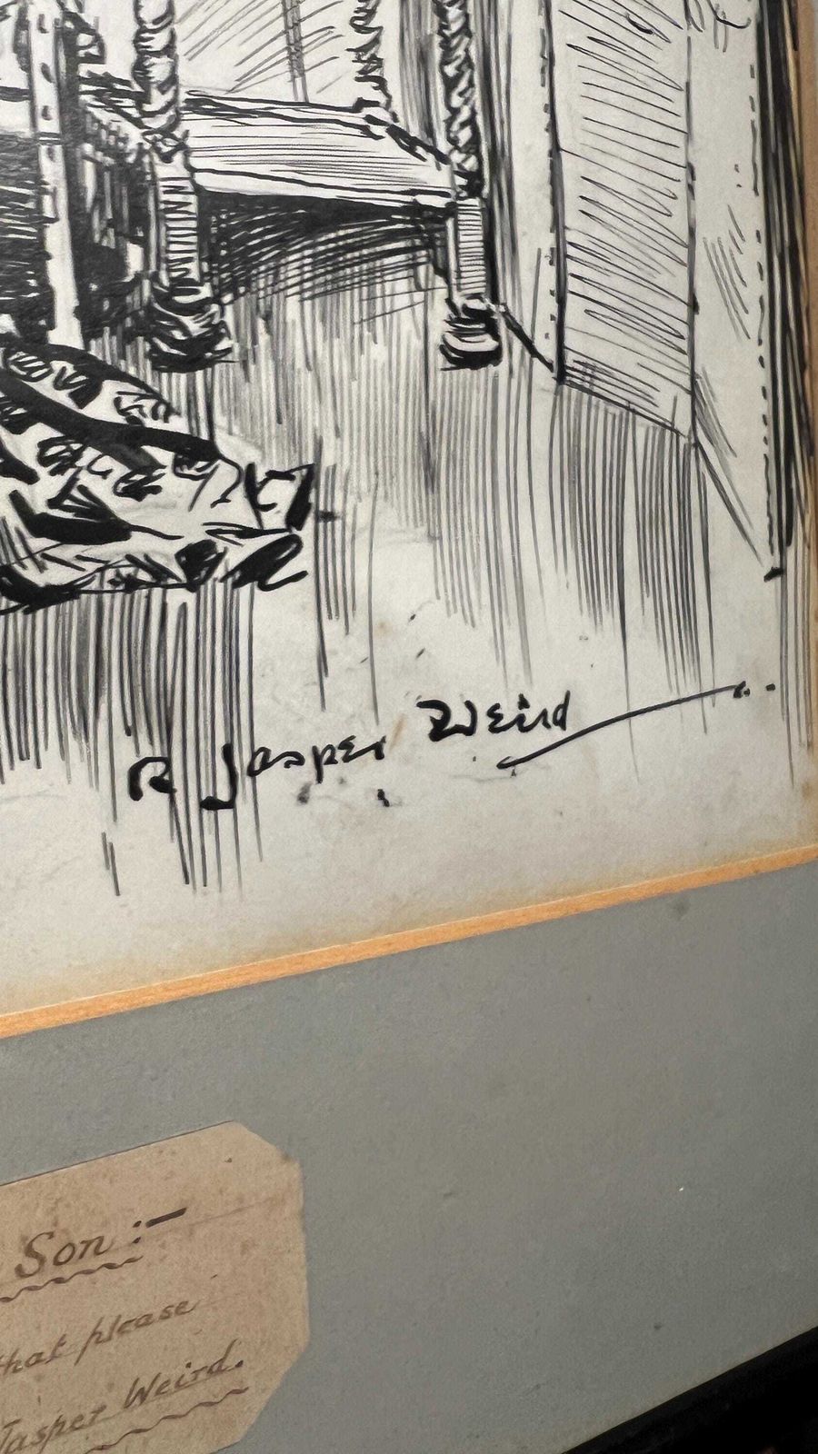 Early 1900s Ink Drawing By Jasper Weird – Satirical Period Scene For Judy Magazine photo buy