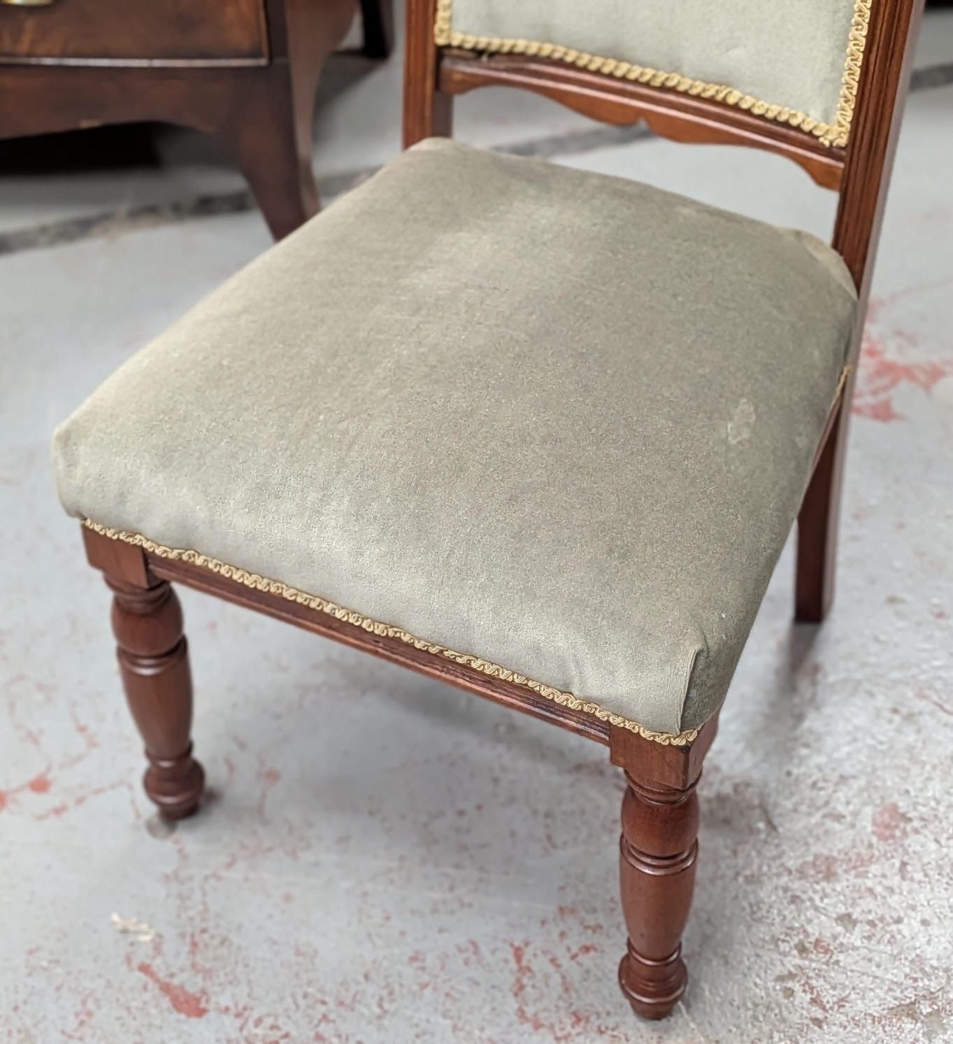 Edwardian Walnut Bedroom Or Hall Chair photo for sale