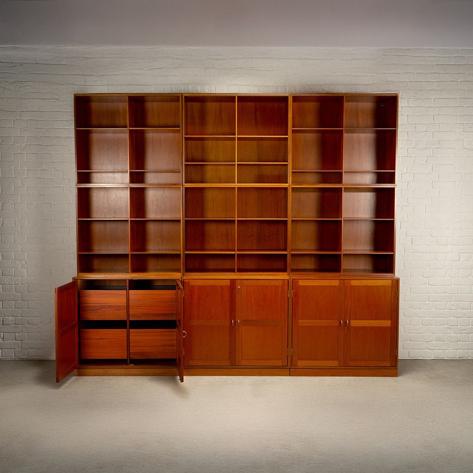 Large Set Of Modular Teak Bookshelves By Christian Hvidt For Søborg Møbler, Denmark, 1960s photo furniture
