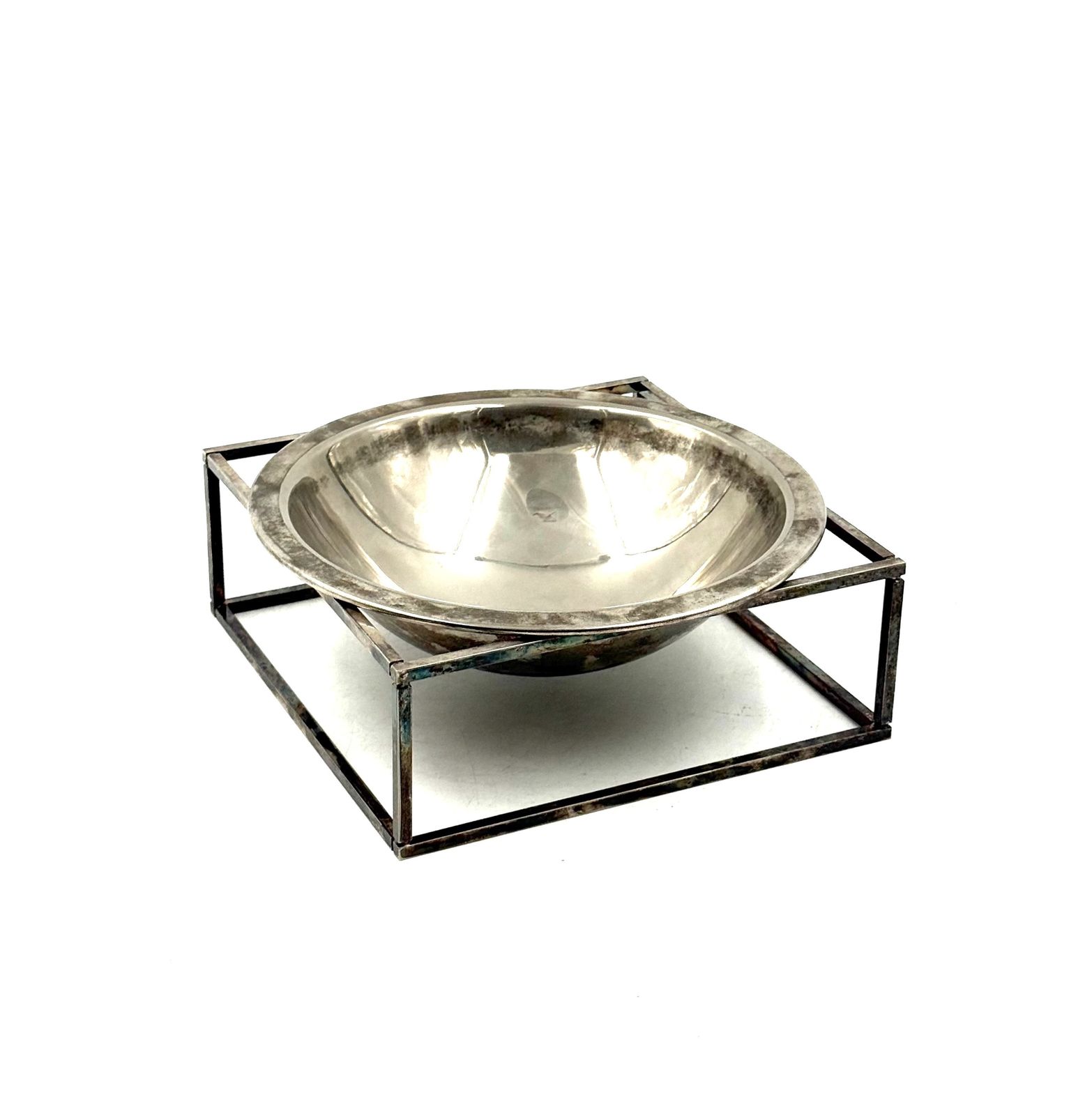 photo furniture Mid Century Modern Silver Plated Bowl / Vide Poche, Pm Italy 1970s