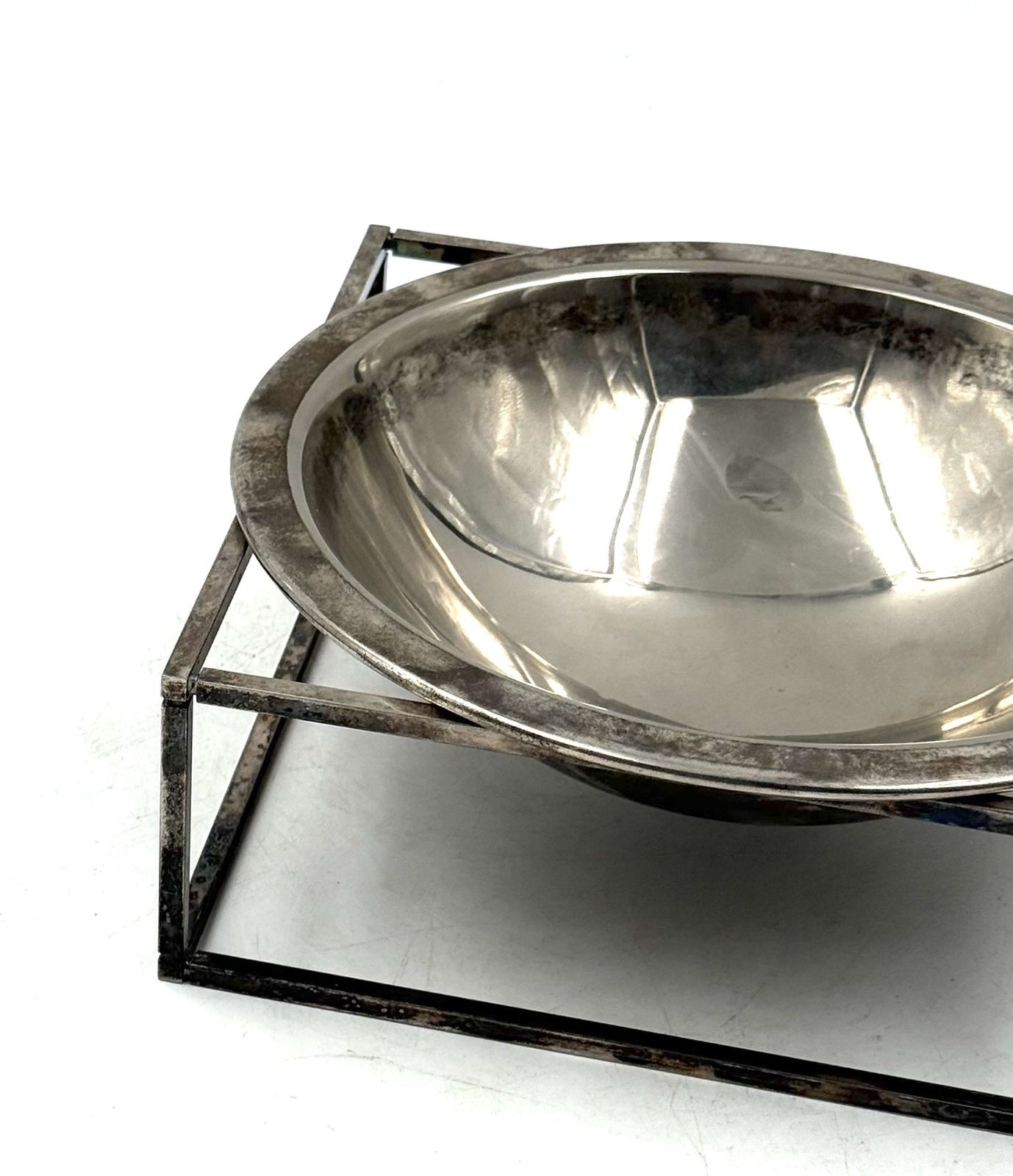 470.0 Mid Century Modern Silver Plated Bowl / Vide Poche, Pm Italy 1970s photo