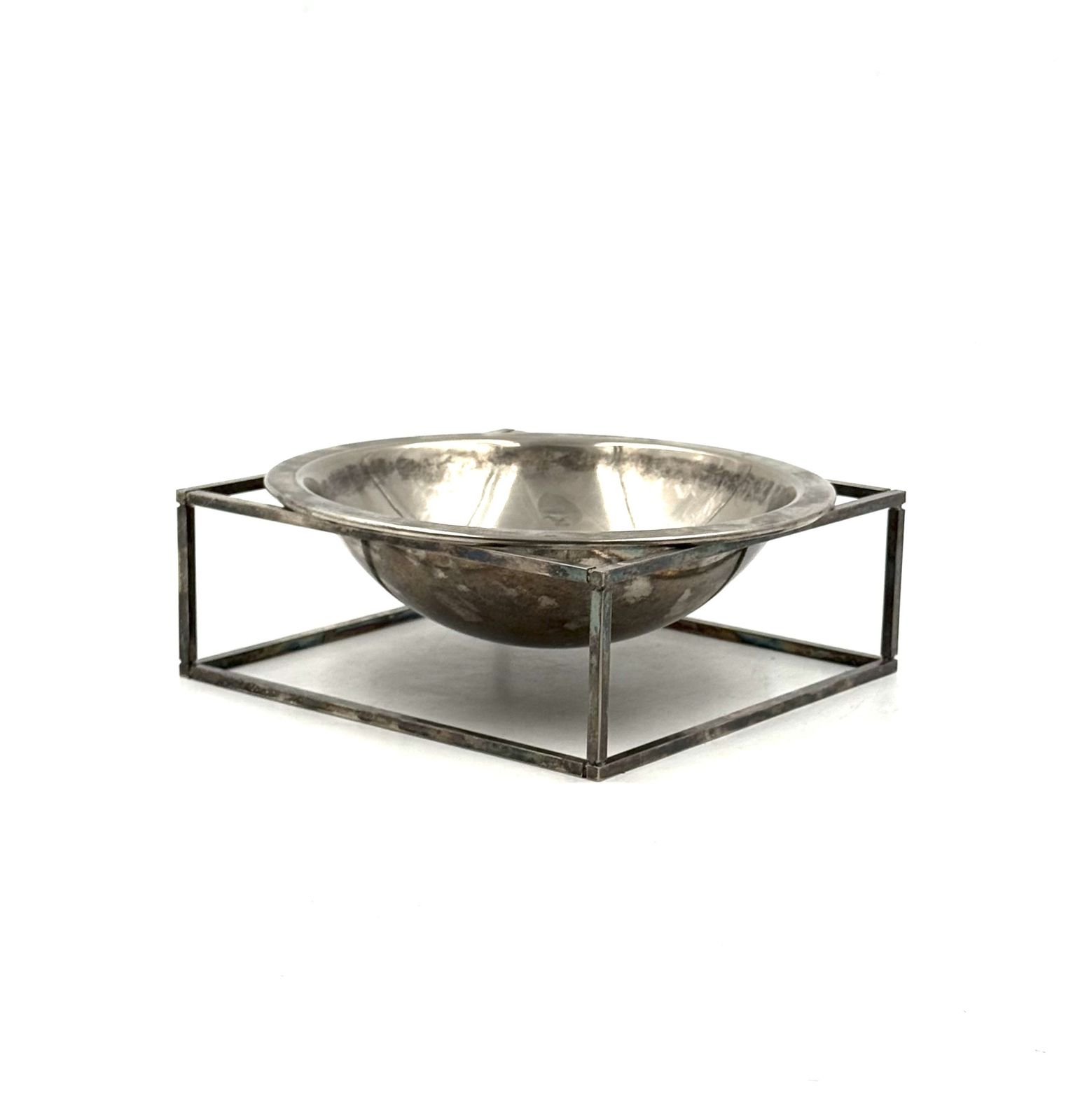 photo vinterior Mid Century Modern Silver Plated Bowl / Vide Poche, Pm Italy 1970s