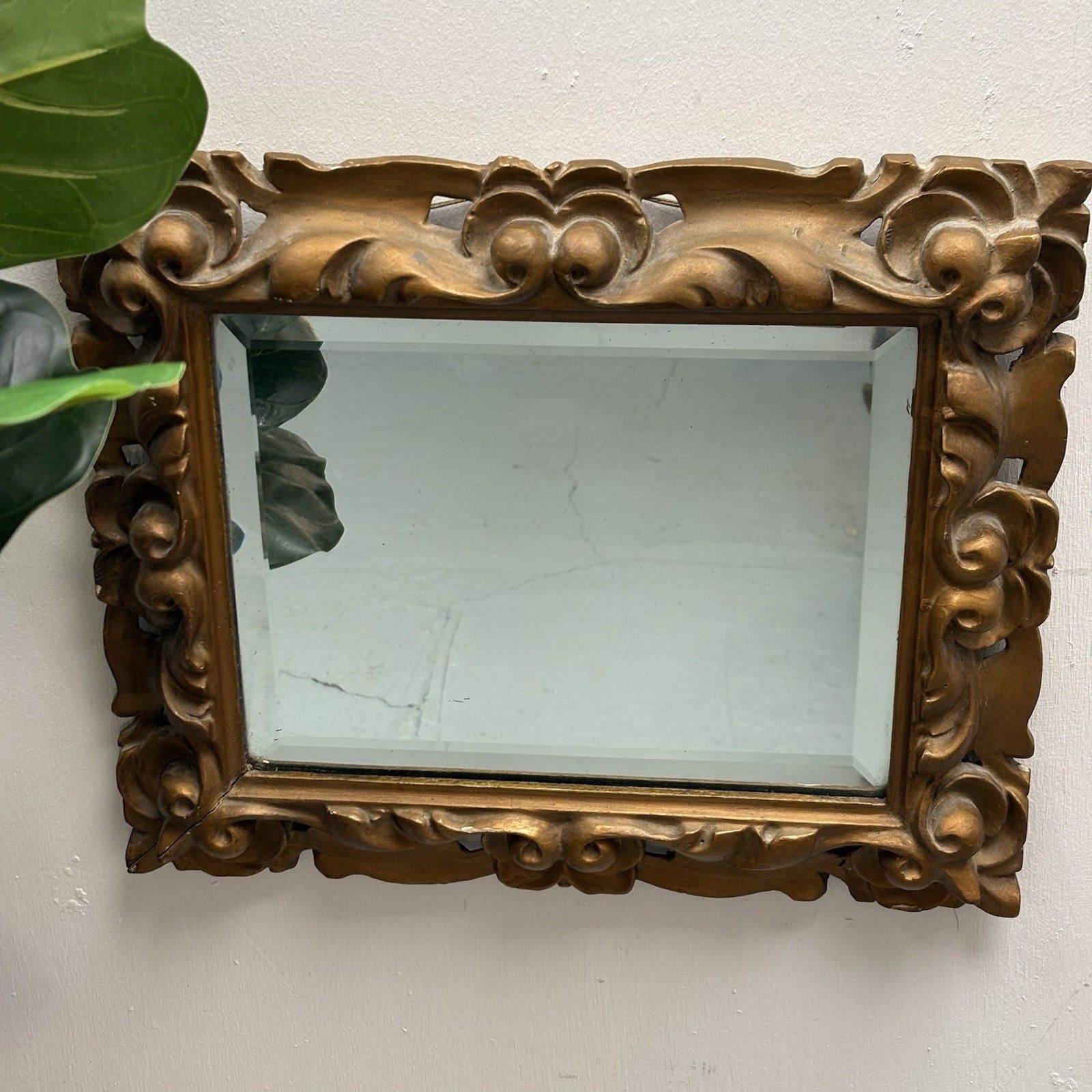 A Bevelled Plate Wall Mirror In A Pierced Carved & Gilt Painted Roccoco Frame photo for sale