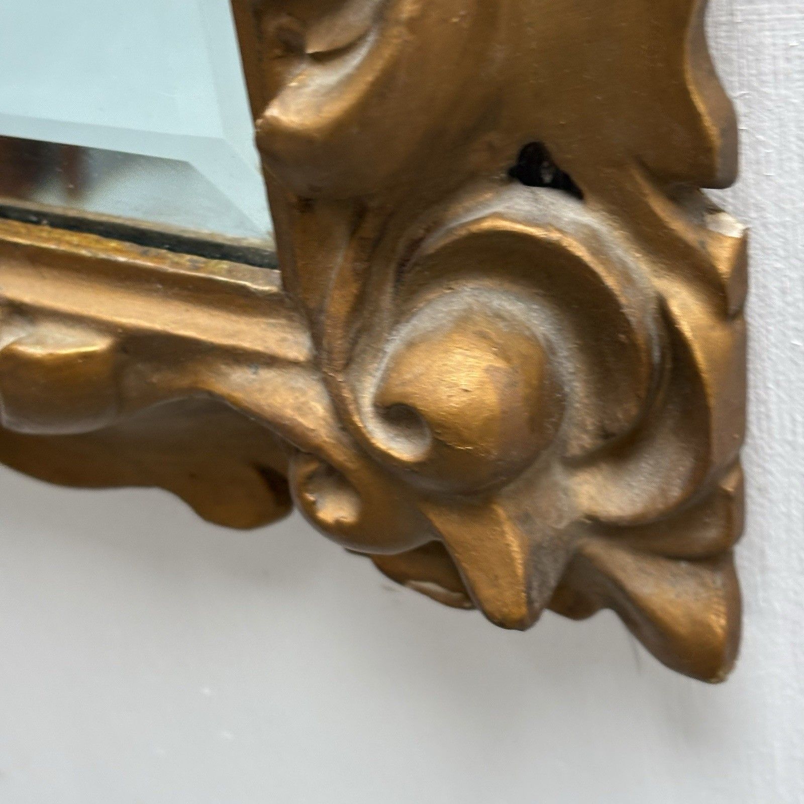 A Bevelled Plate Wall Mirror In A Pierced Carved & Gilt Painted Roccoco Frame photo vintage