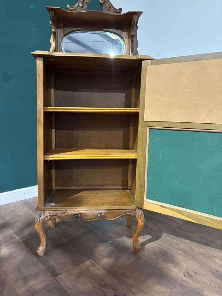 Furniture Edwardian Satinwood Music Cabinet photo
