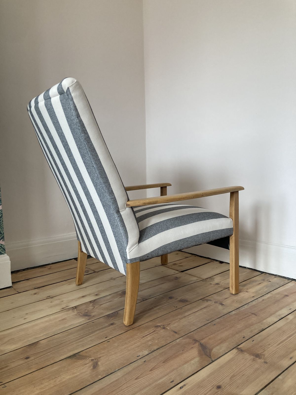 Cintique Mid Century Armchair Professionally Upholstered photo for sale