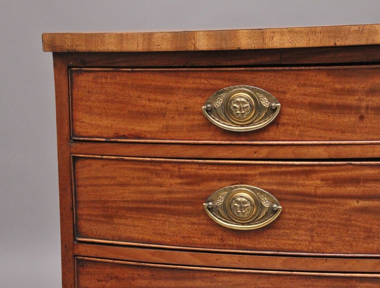 19th Century Mahogany Bowfront Chest photo vinterior