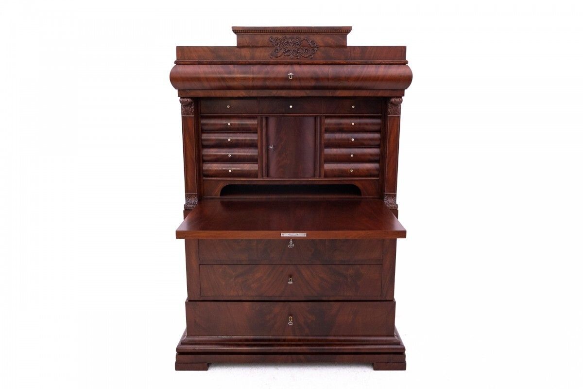 Antique Secretary From Around 1880, Northern Europe. After Renovation. photo Furniture