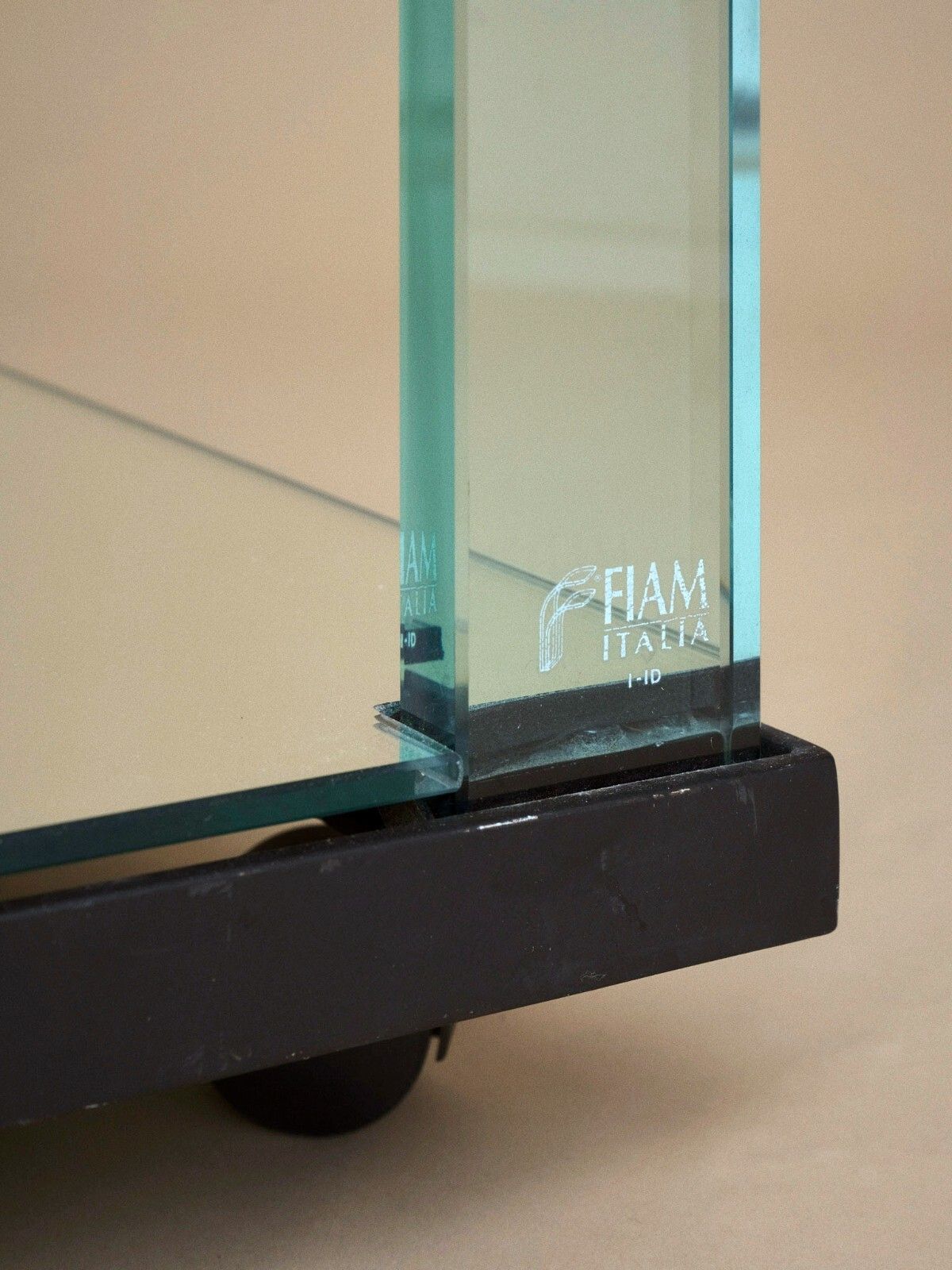 1980's Italian Mirrored Glass Postmodern Cocktail Bar Trolley Cart By Fiam photo vinterior