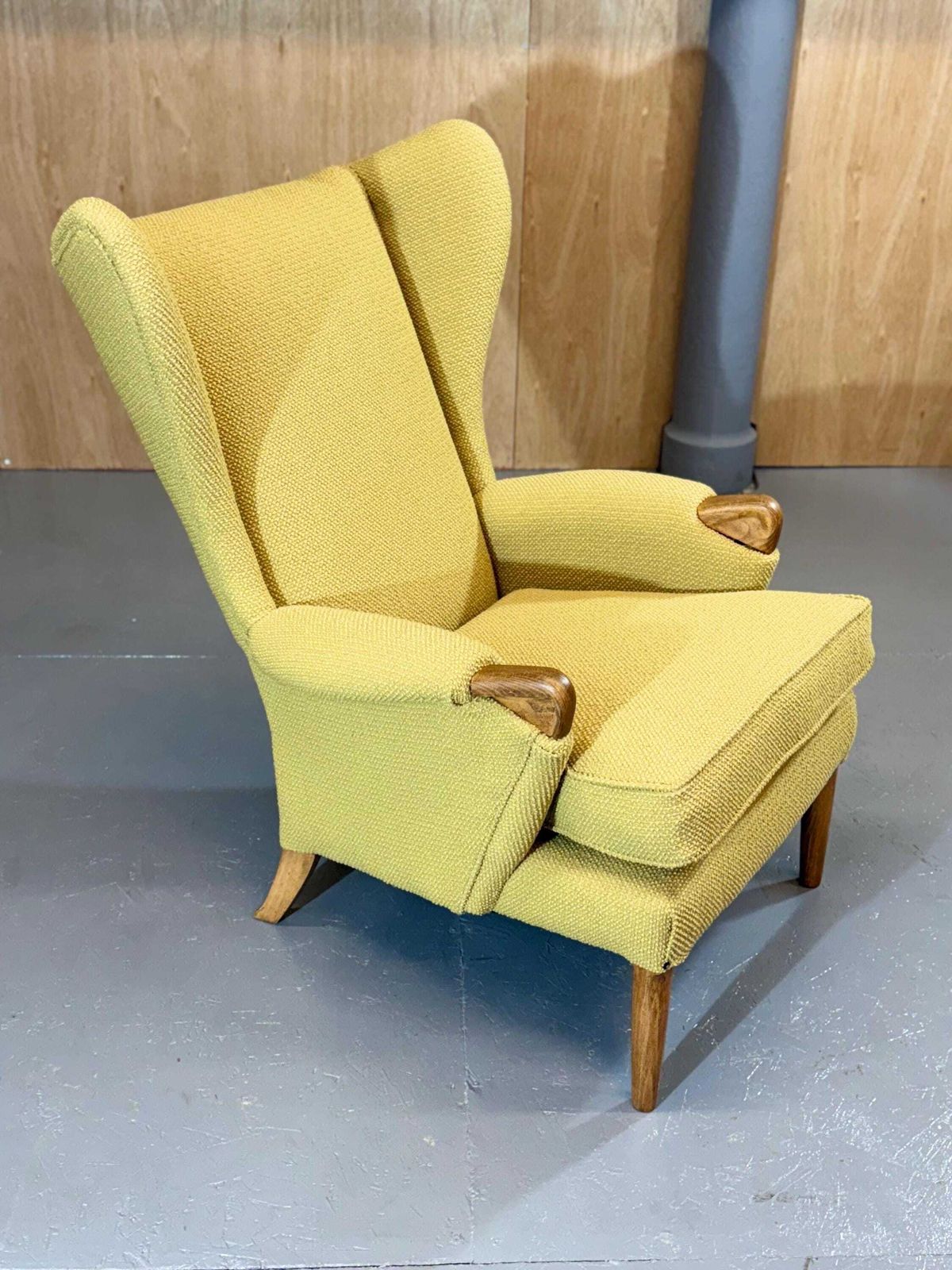 Parker Knoll Beautiful 1960’s Papa Bear Wingback Armchair In Heritage Premium Mustard Wool And Mohair Fabric. Fully Refurbished & Restored. photo buy