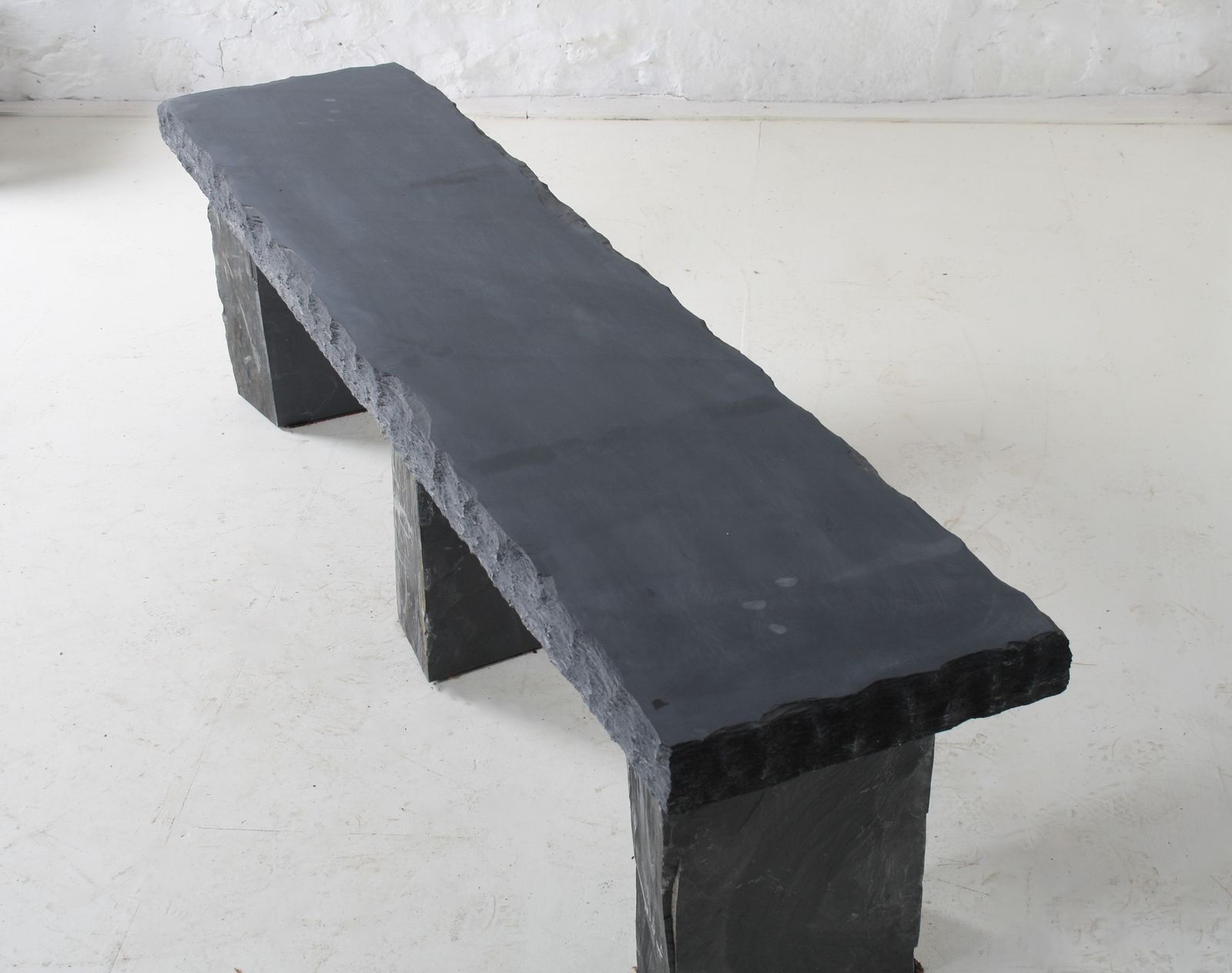 Large 6ft Natural Wabi Sabi Stone Slate Bench Seat On Bolster Plinth Base photo furniture