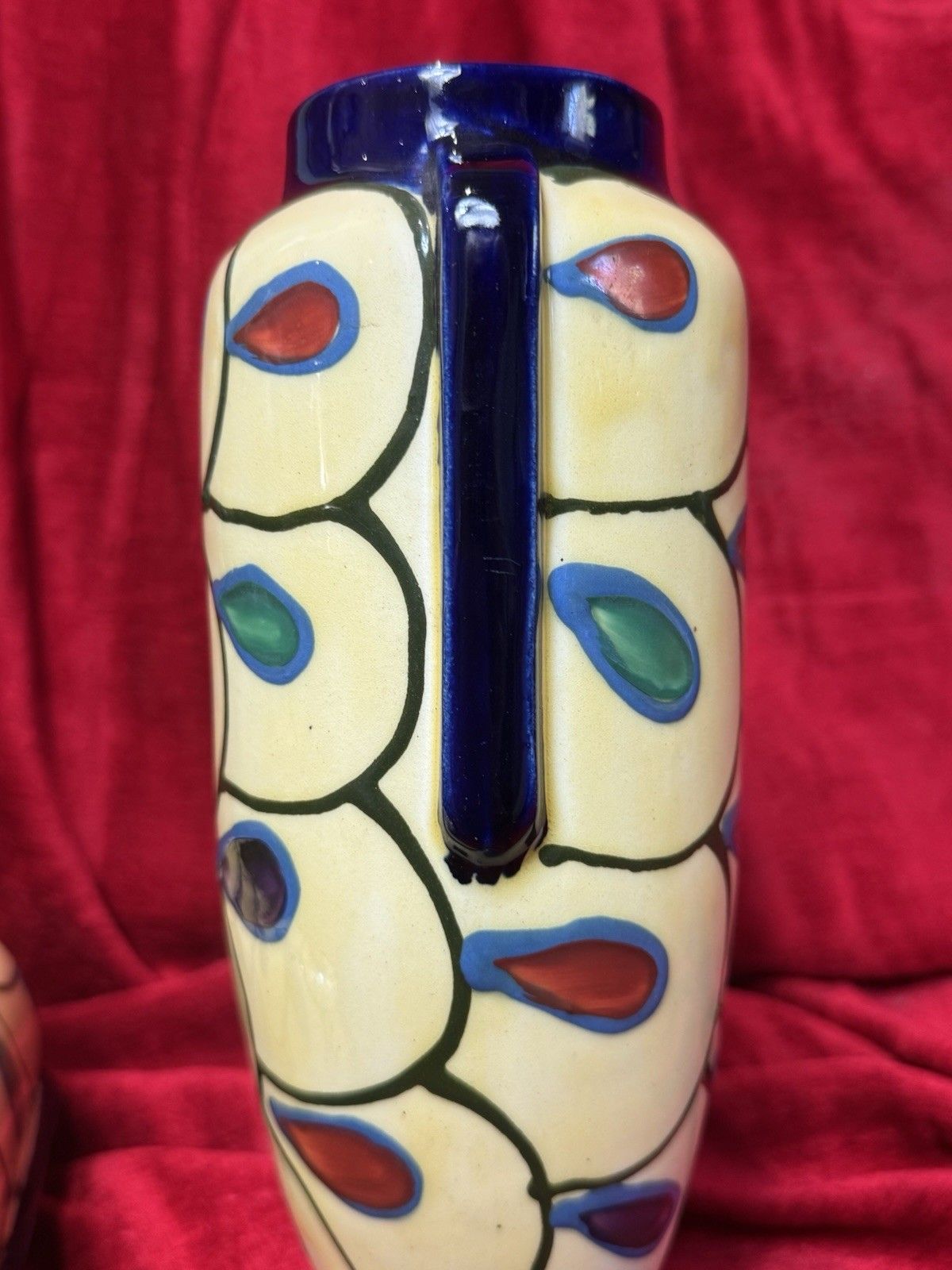 Pair Of Art Deco Ditmar Urbach Czechoslovakian Art Pottery Vases photo buy