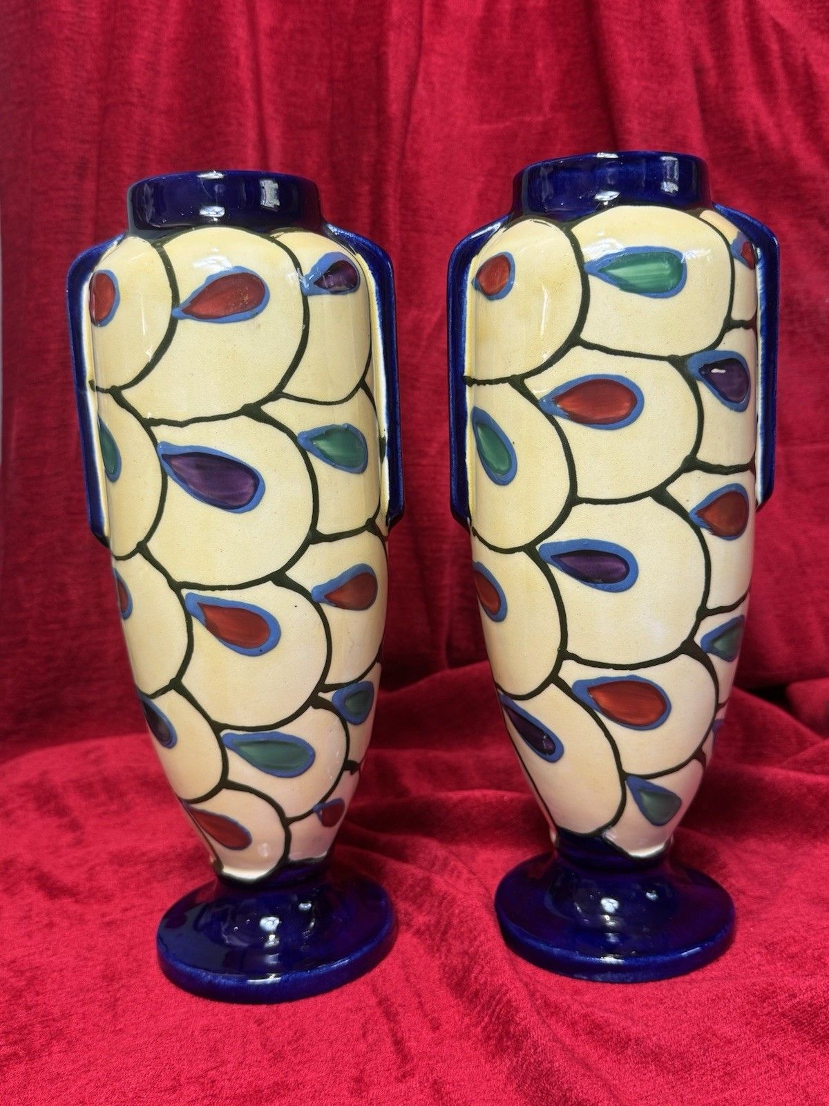photo furniture Pair Of Art Deco Ditmar Urbach Czechoslovakian Art Pottery Vases