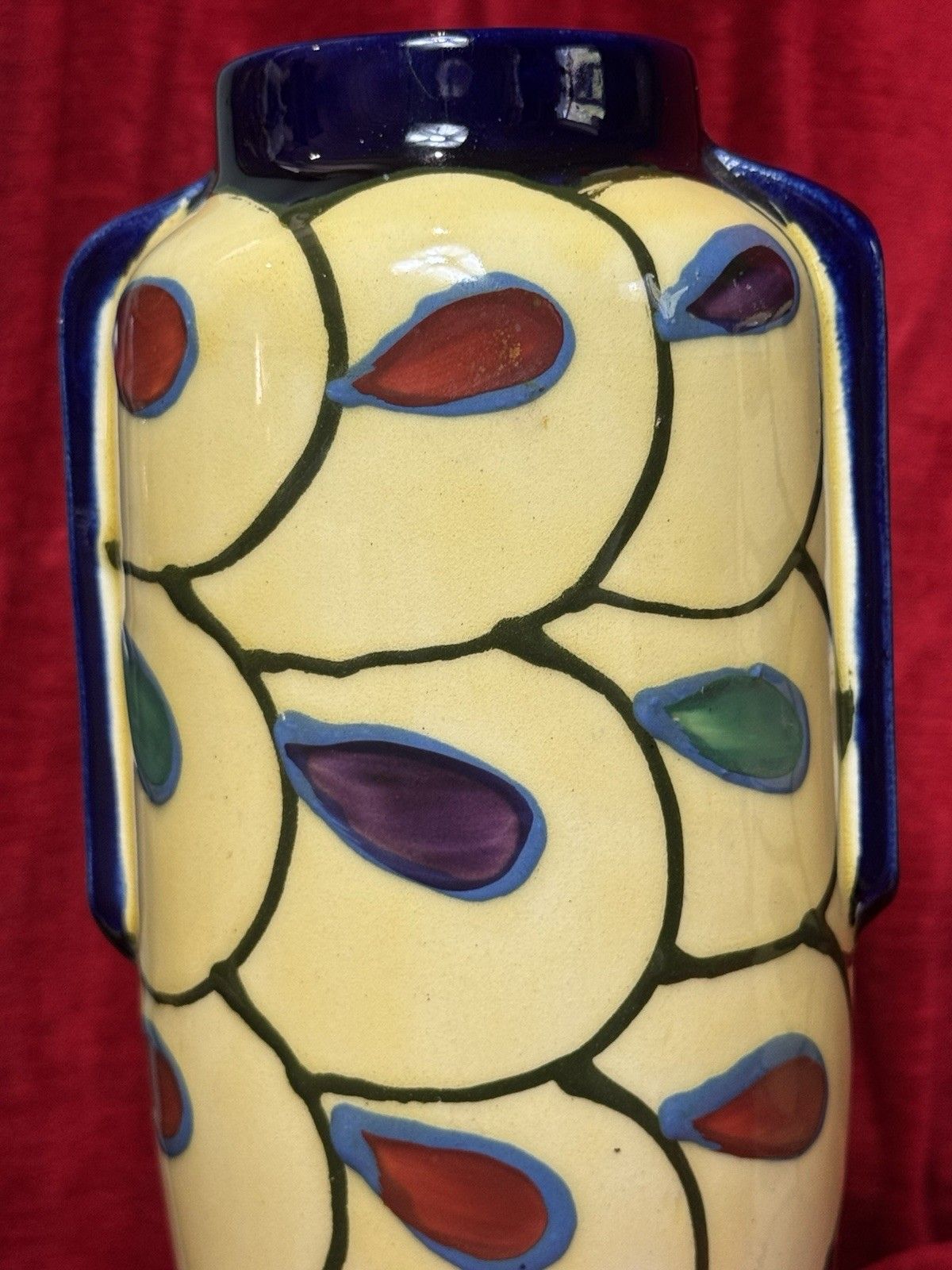 photo for sale Pair Of Art Deco Ditmar Urbach Czechoslovakian Art Pottery Vases