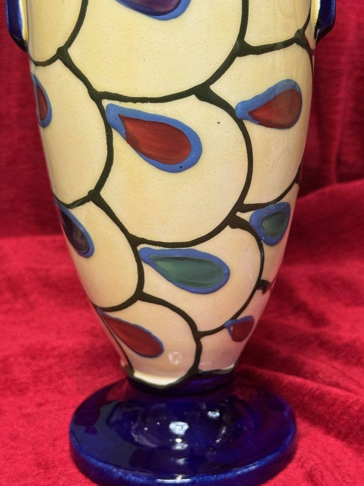 345.0 Pair Of Art Deco Ditmar Urbach Czechoslovakian Art Pottery Vases photo