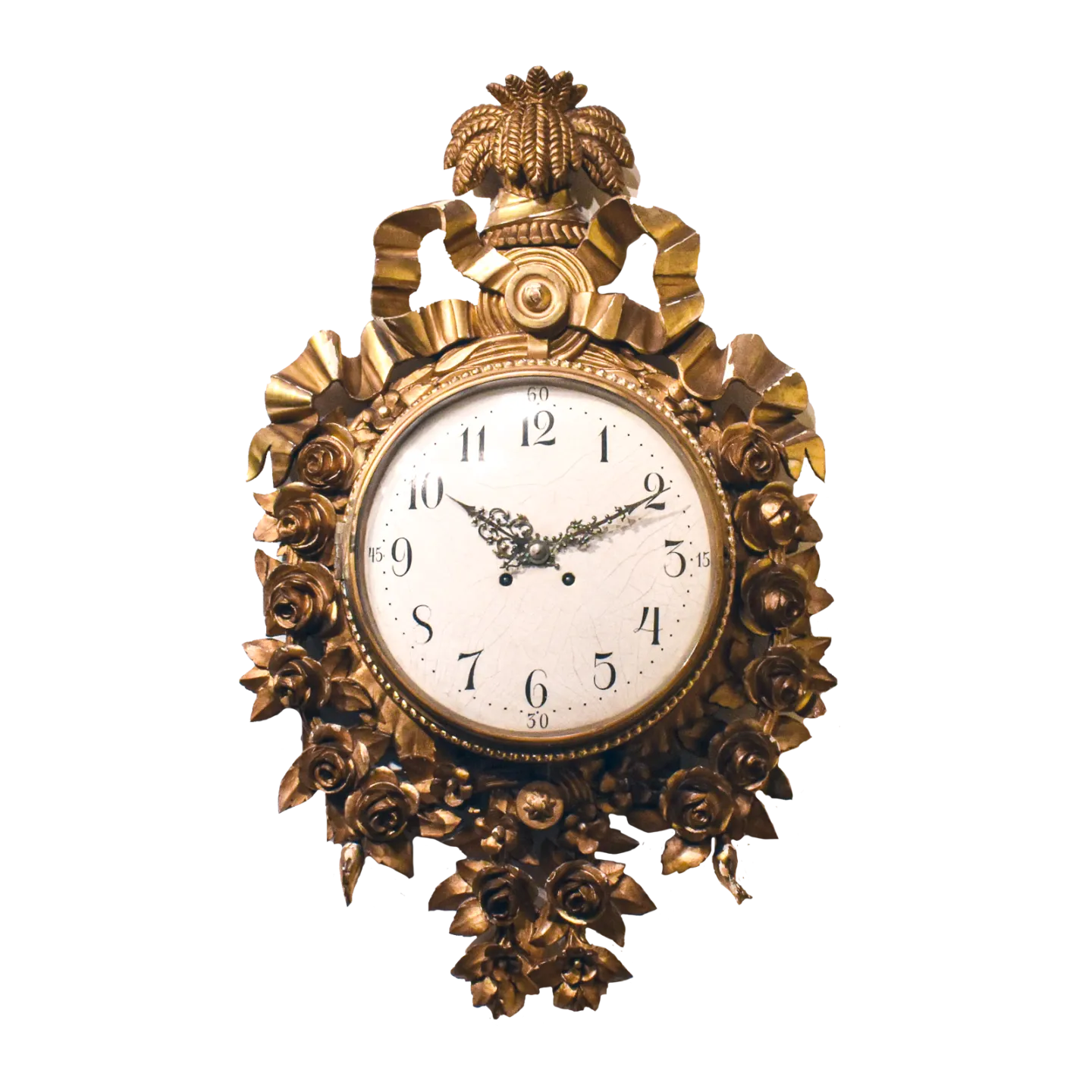 Giltwood Cartel Clock, 1800s, Antique