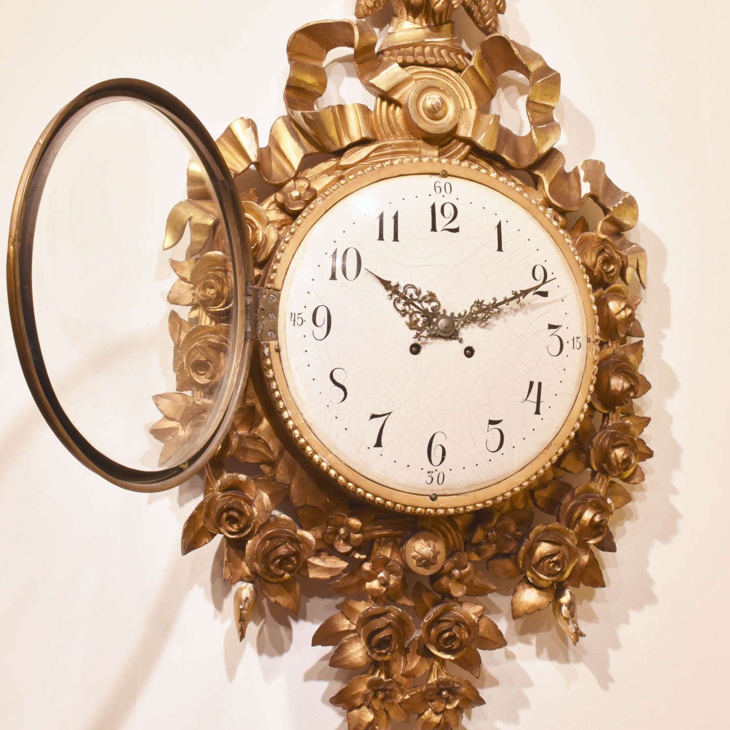 Giltwood Cartel Clock, 1800s, Antique photo Home Decor