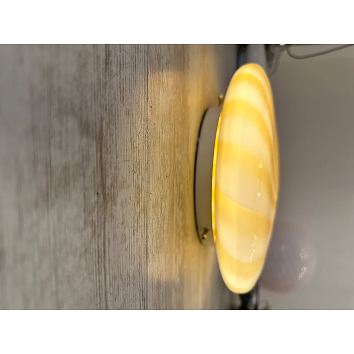Italian Milky White And Green Swirls Murano Glass Flush Mount Or Wall Sconce photo vintage