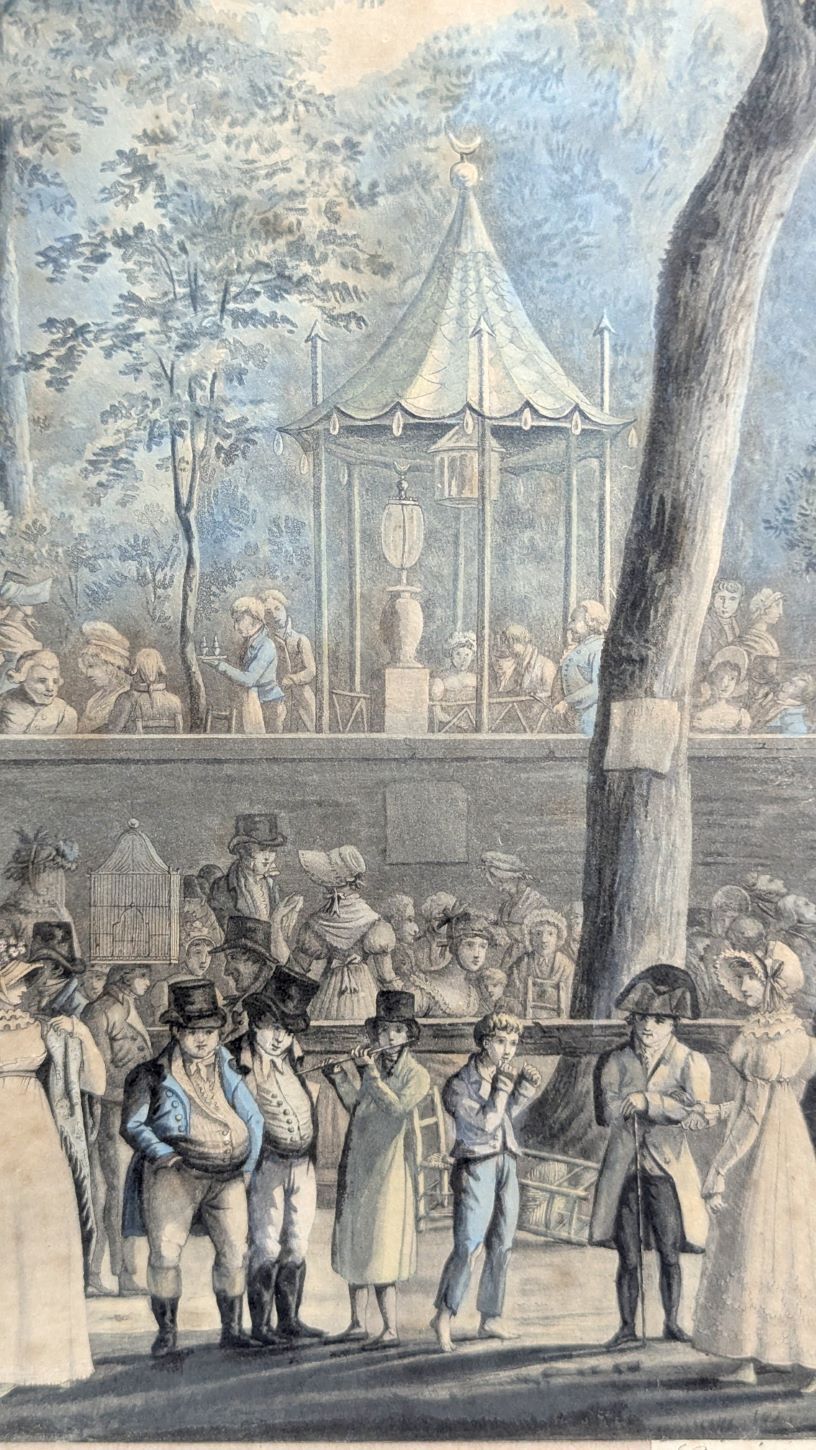 Aquatint, The Walk In The Turkish Garden Engraved By Jean Pierre Marie Jazet photo for sale