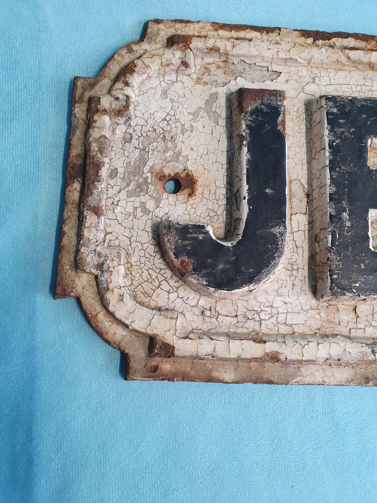 Late 19th Century Cast Iron Street Sign Jersey Road photo Home Decor