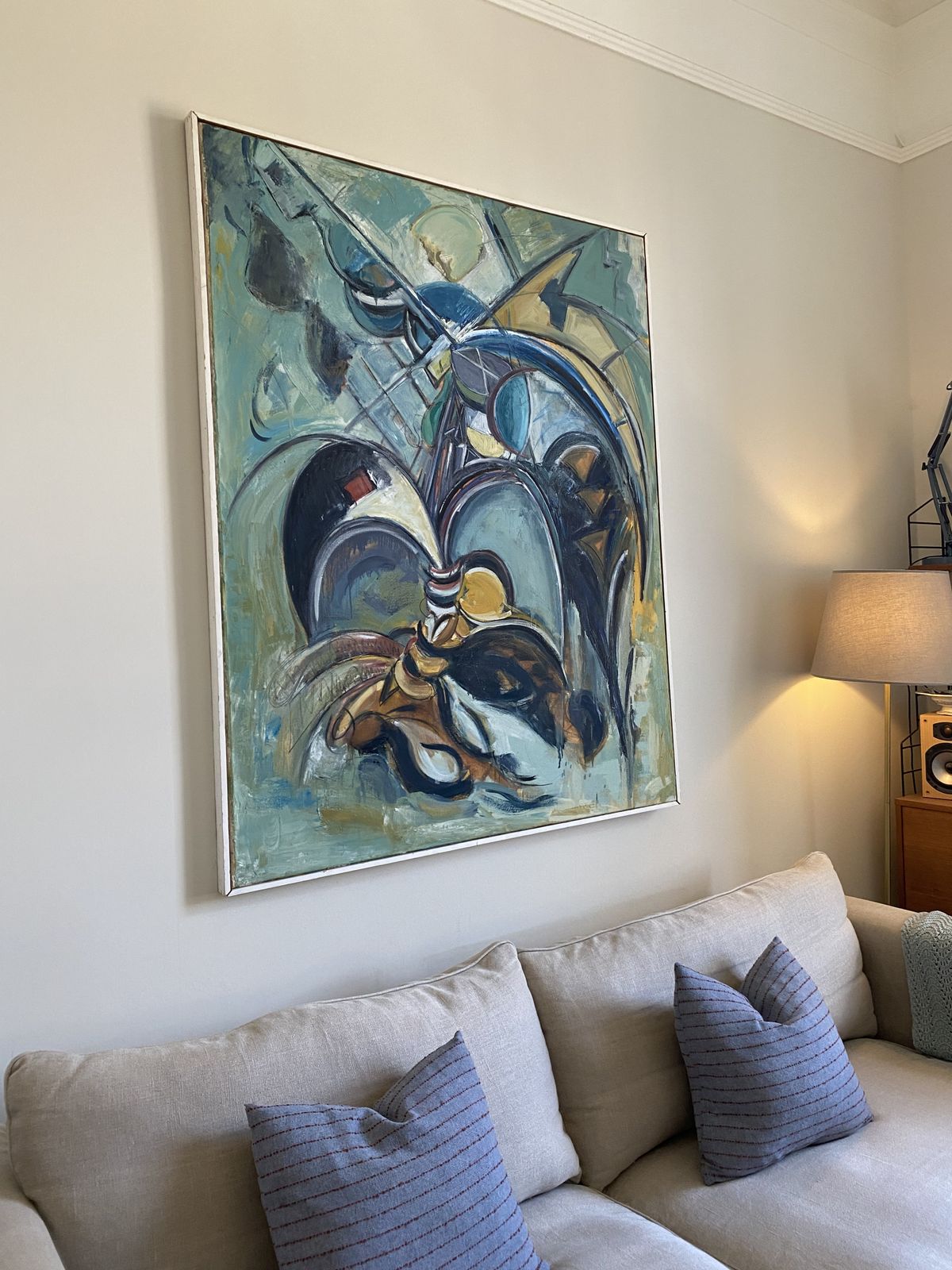 Very Large Mid Century Scottish School Abstract Painting, Oil On Canvas photo vinterior