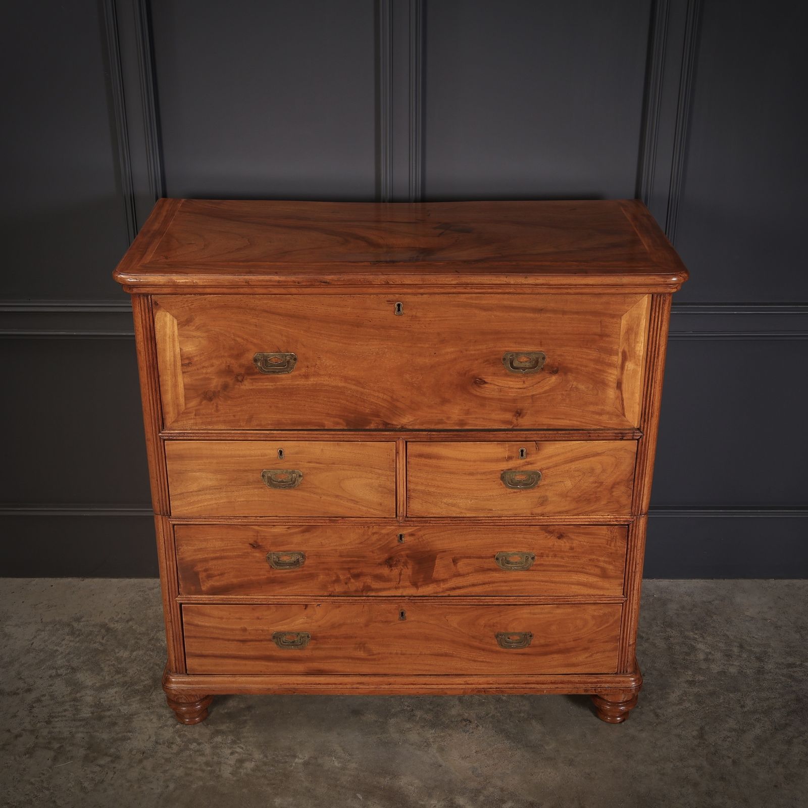 Camphor Wood Military Campaign Secretaire Chest photo vintage
