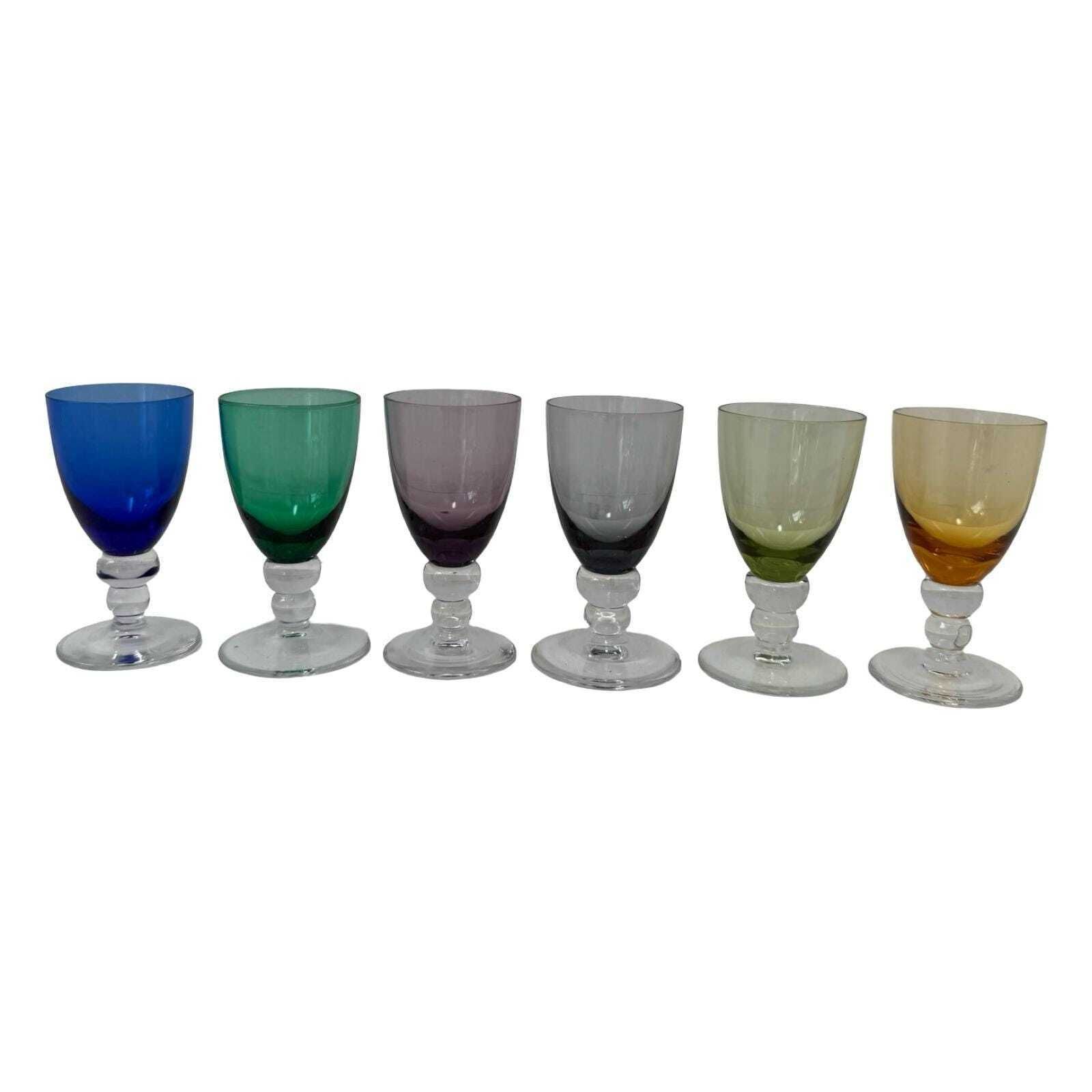 Max Verboeket For Kristalunie Maastricht   Carnival Glass   Set Of 6 Small Shot Glasses   Dutch Glass   Complete Set, No Chips! photo furniture